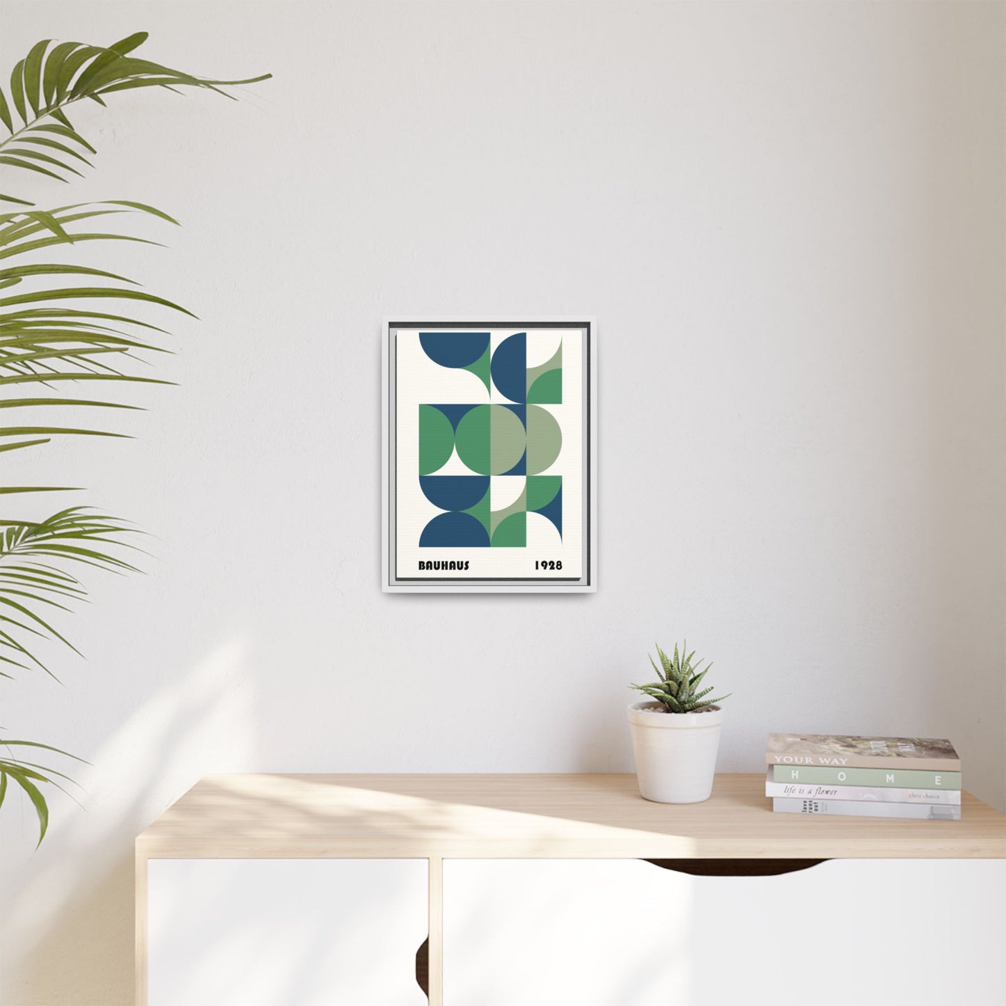 Modern Geometric Wall Art Print - Framed Multi-Color Canvas