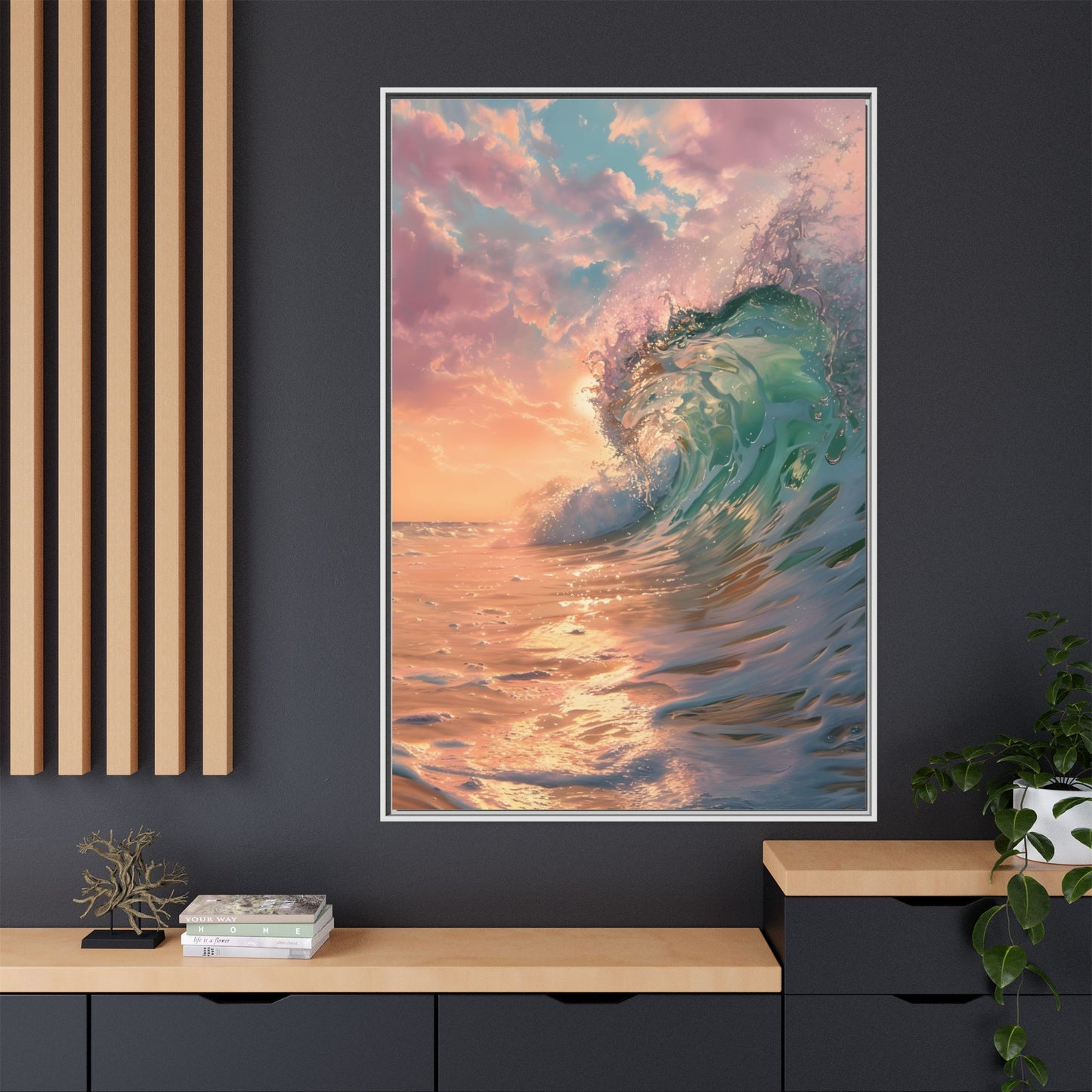 Ocean Wave Framed Canvas Print