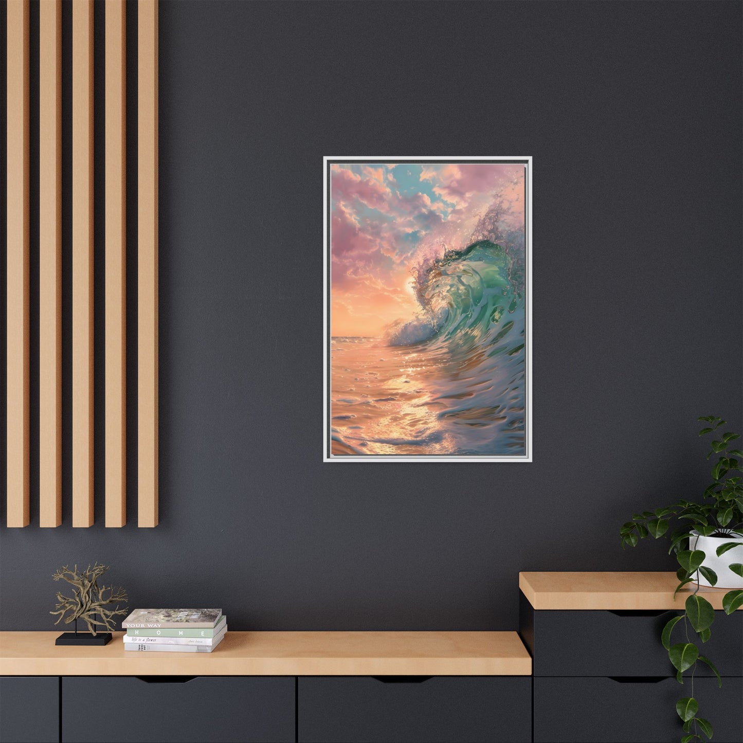 Ocean Wave Framed Canvas Print