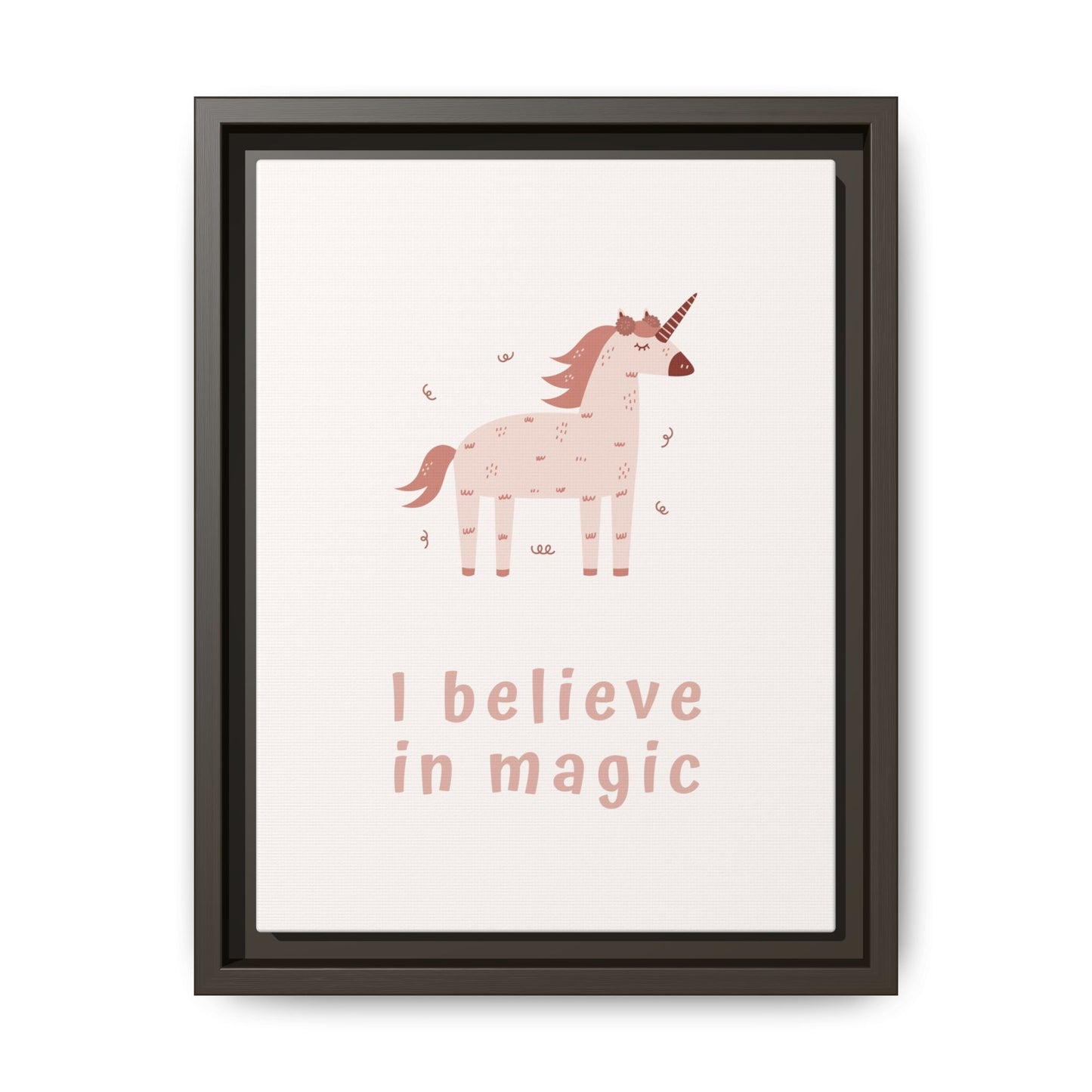Framed Unicorn Art Print, Magical Home Decor for Kids, Whimsical Nursery Wall Art, Belief in Magic Poster, Gift for Unicorn Lovers