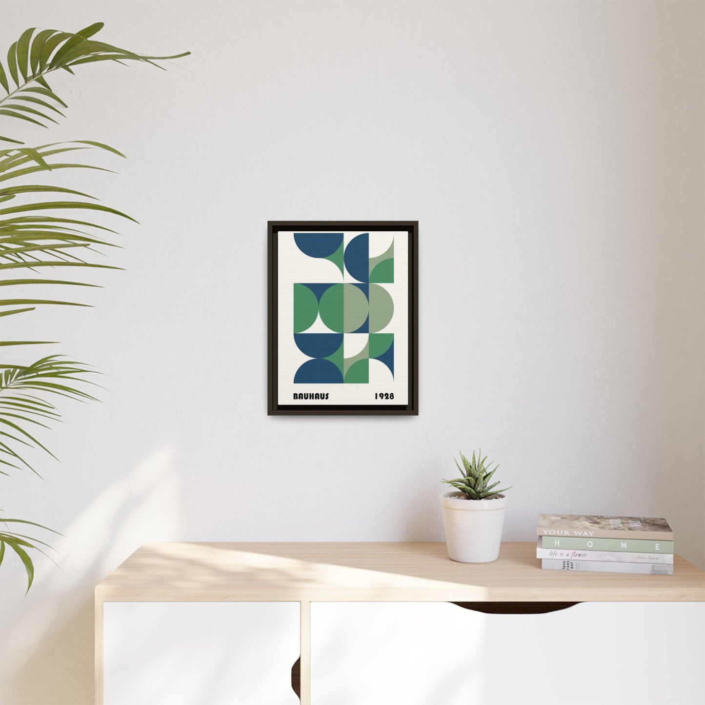 Modern Geometric Wall Art Print - Framed Multi-Color Canvas