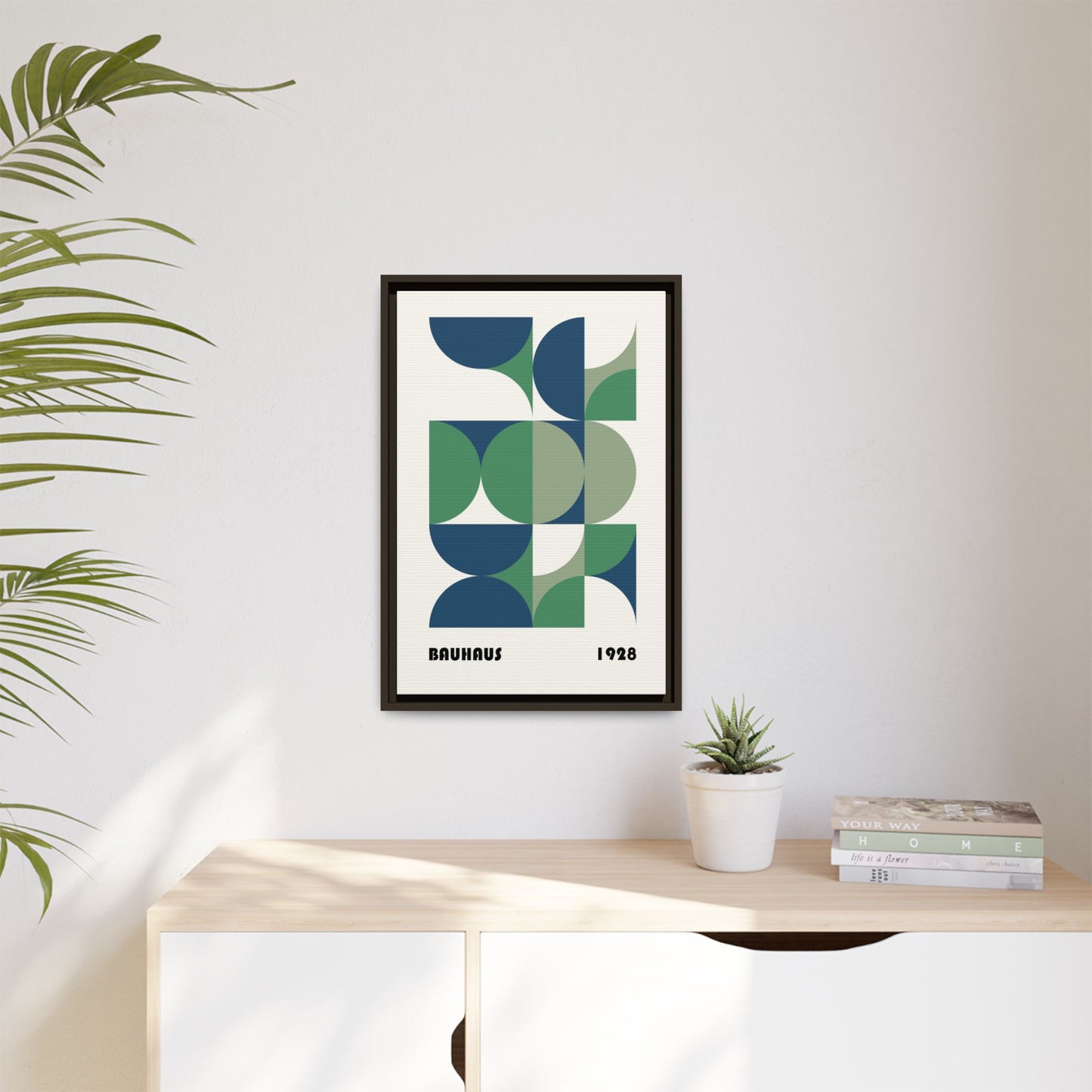 Modern Geometric Wall Art Print - Framed Multi-Color Canvas