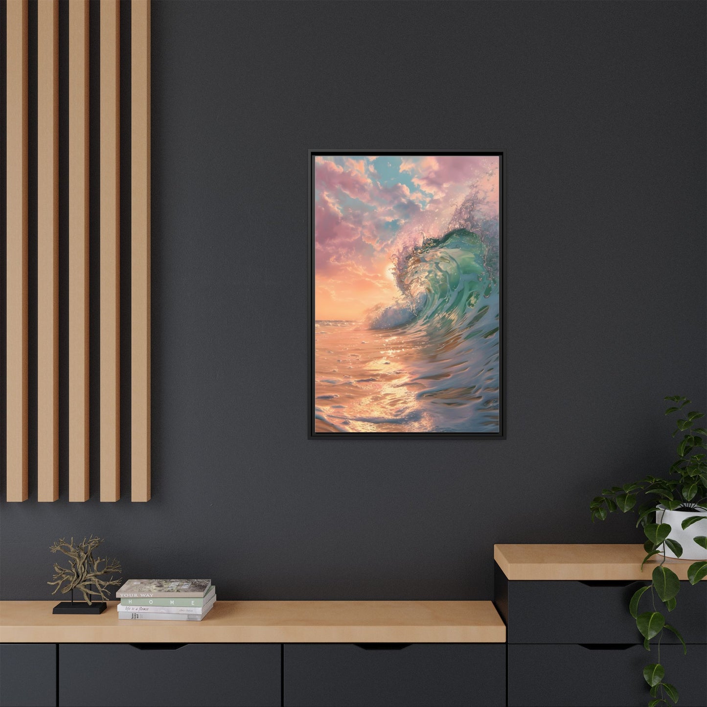 Ocean Wave Framed Canvas Print