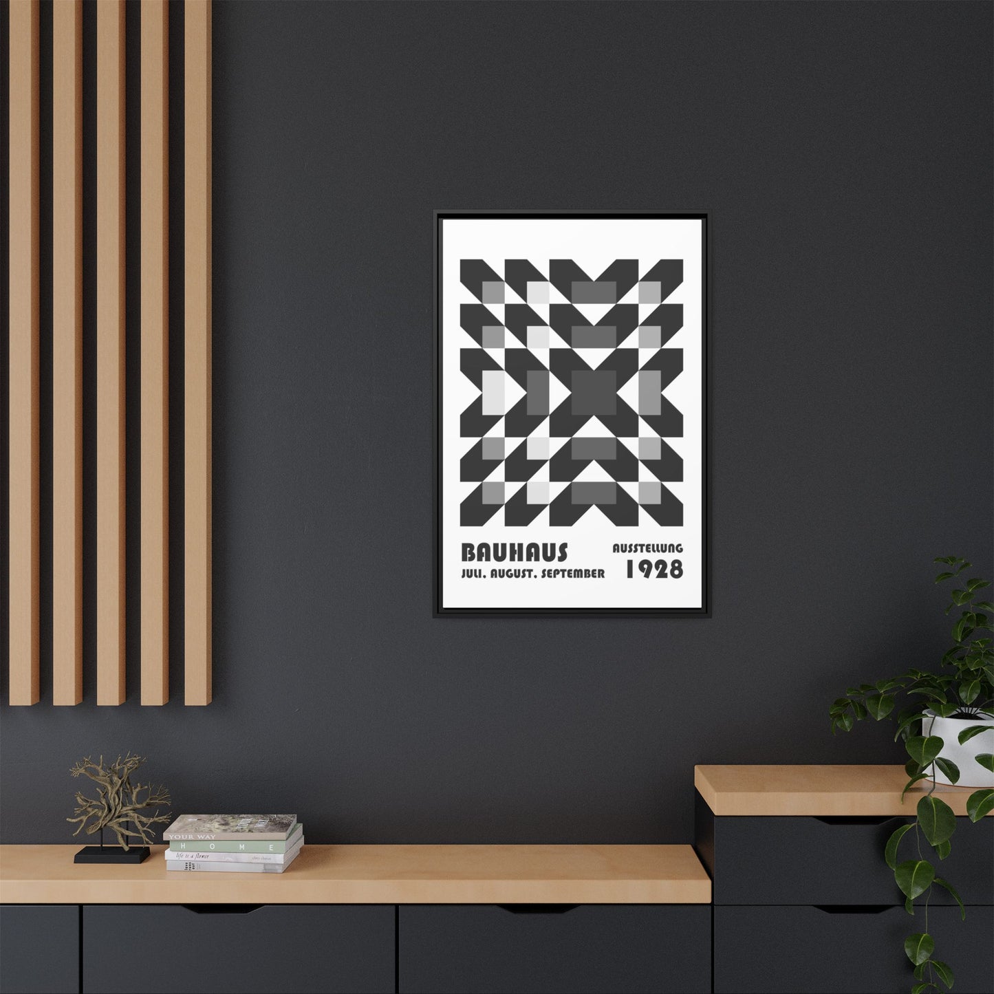 Bauhaus Abstract Framed Canvas Art - Modern Wall Decor for Design Lovers