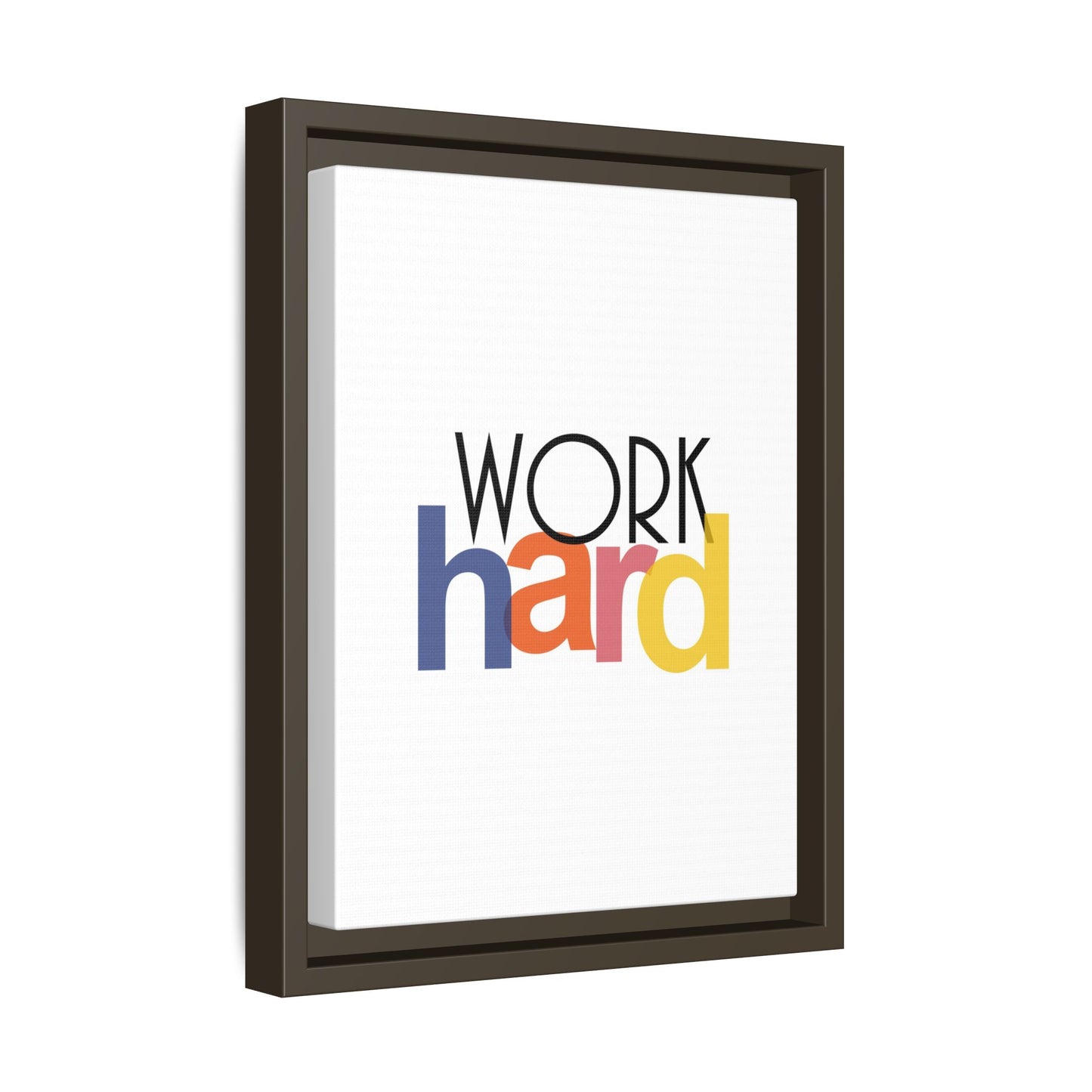 Framed Wall Art: Motivational 'WORK hard' Canvas Print | Office Decor, Gift for Student, Inspirational Wall Decor, Home Office Wall Art