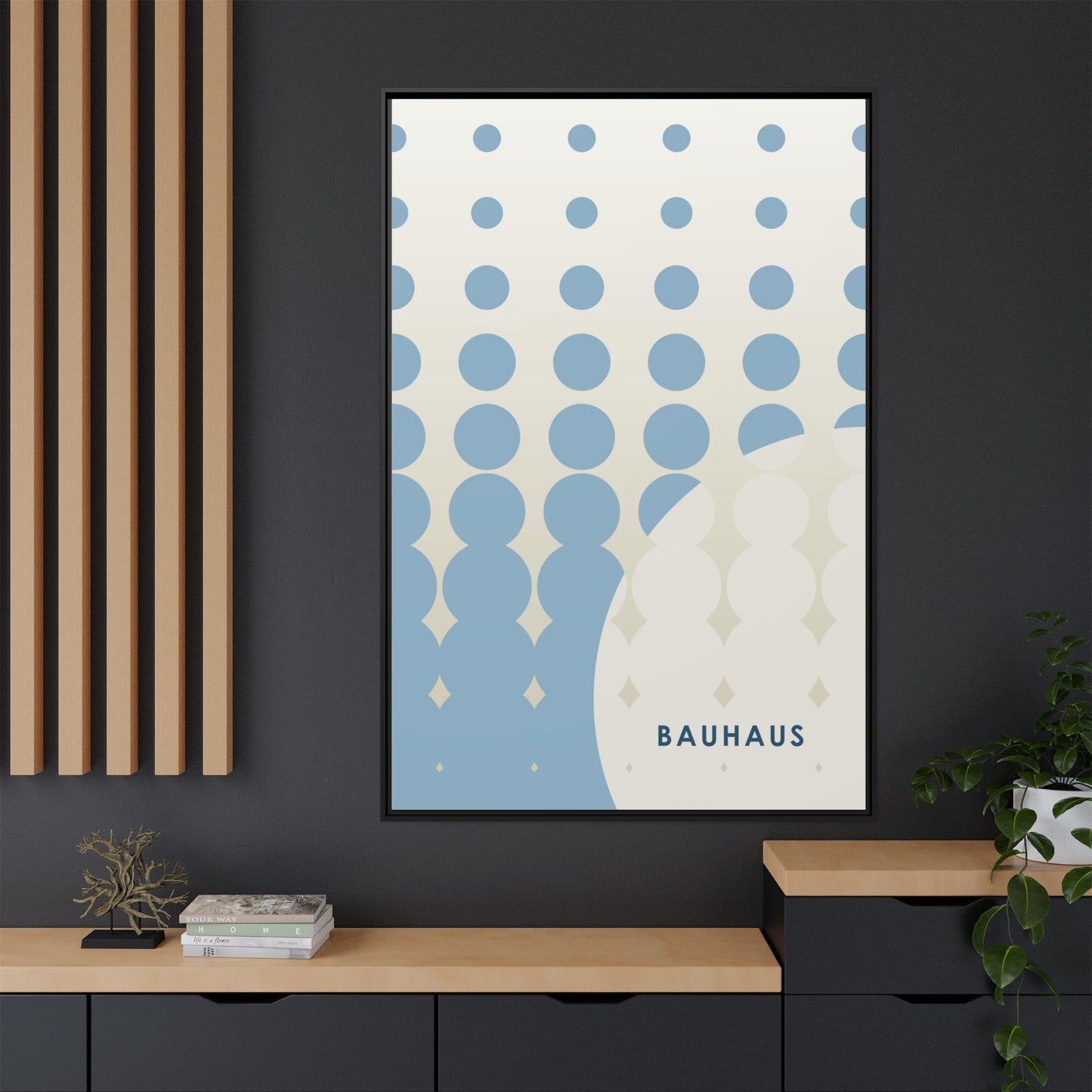 Bauhaus Abstract Framed Matte Canvas Wall Art - Modern Home Decor