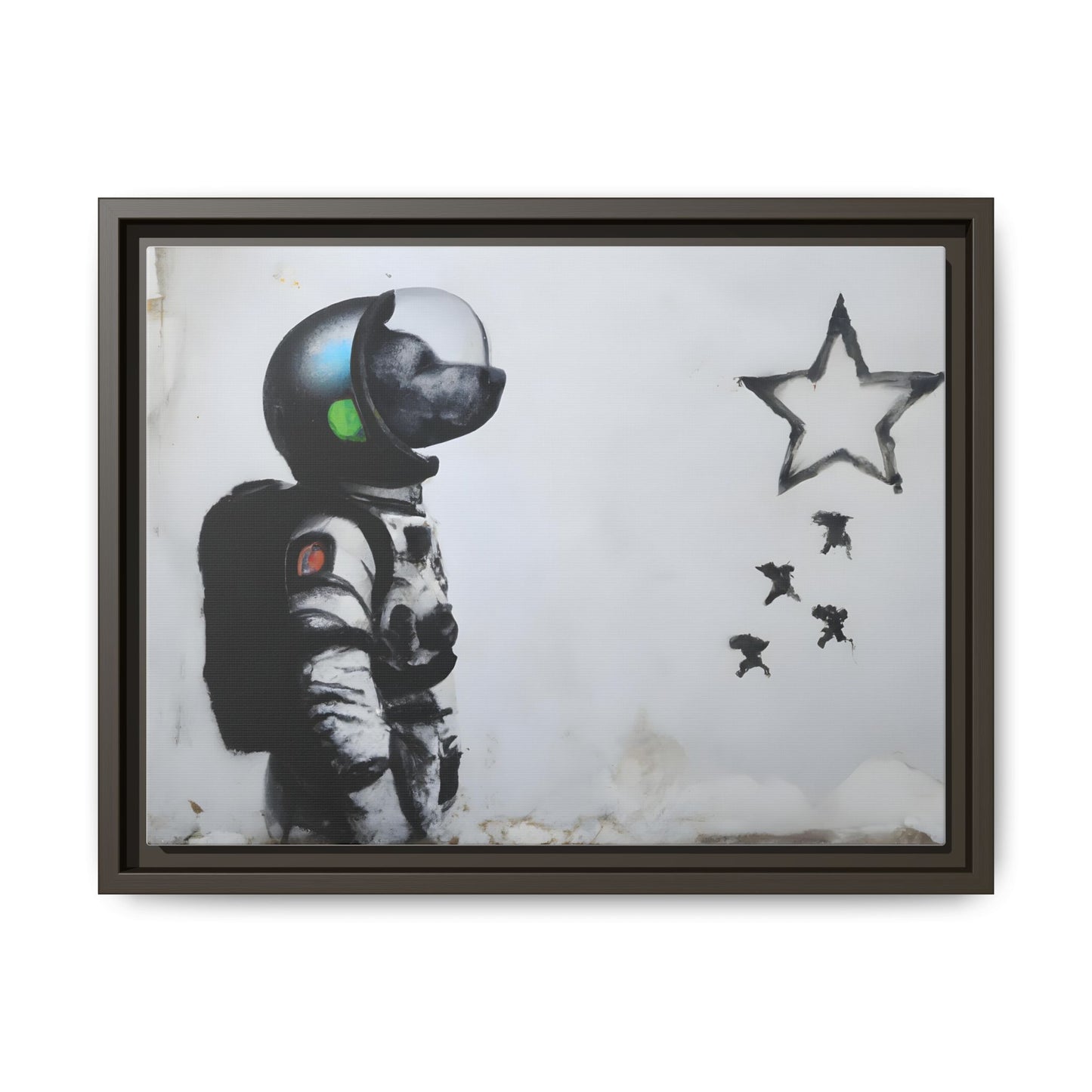Astronaut Wall Art - Framed Matte Canvas Print for Dreamers and Space Enthusiasts