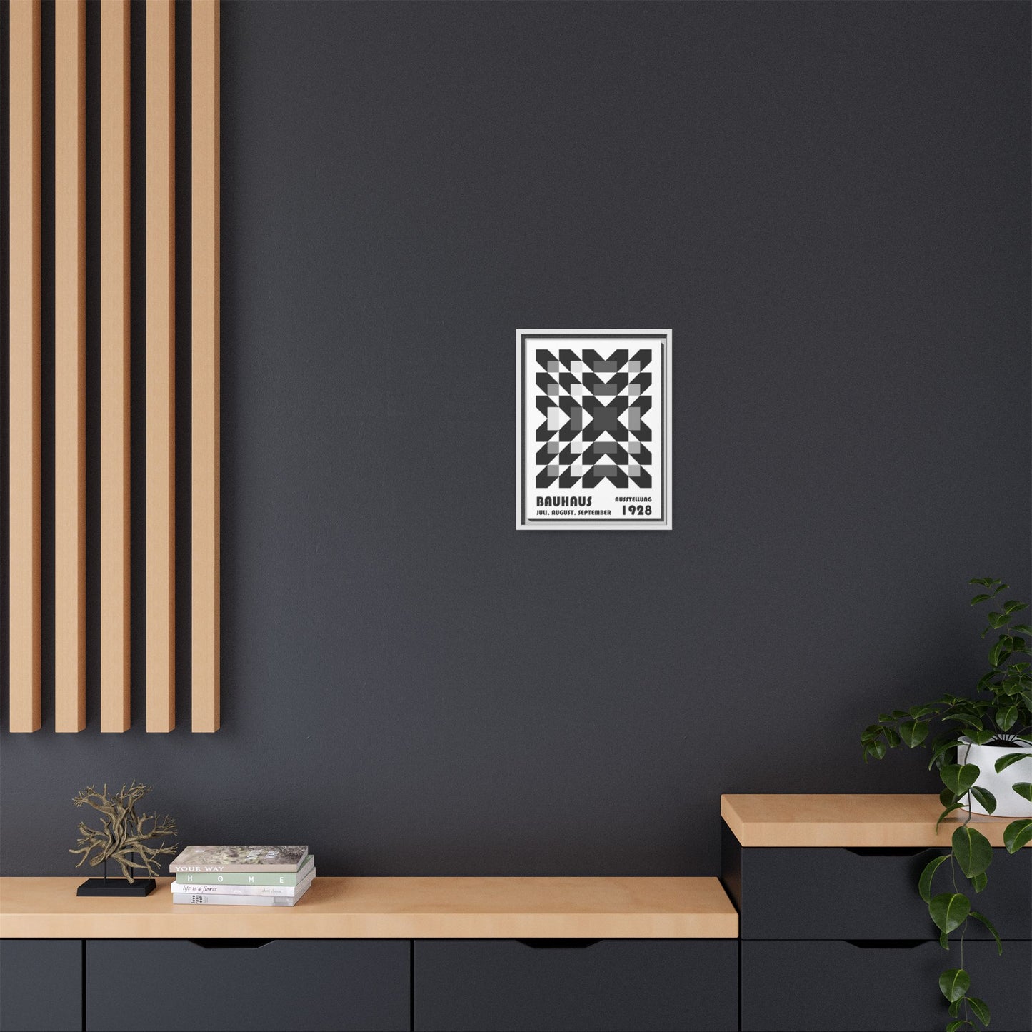 Bauhaus Abstract Framed Canvas Art - Modern Wall Decor for Design Lovers