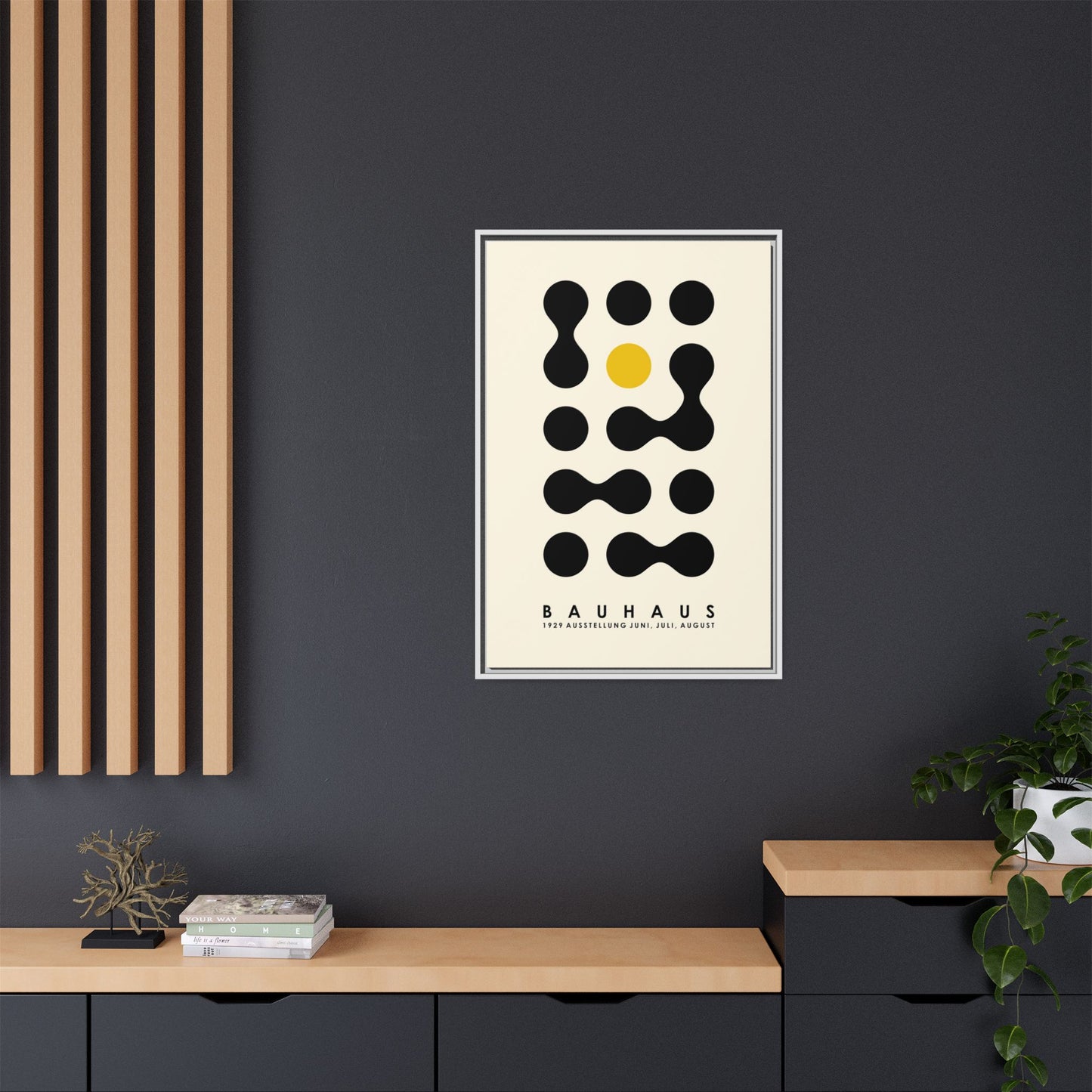 Bauhaus Inspired Framed Canvas Art - Modern Wall Decor