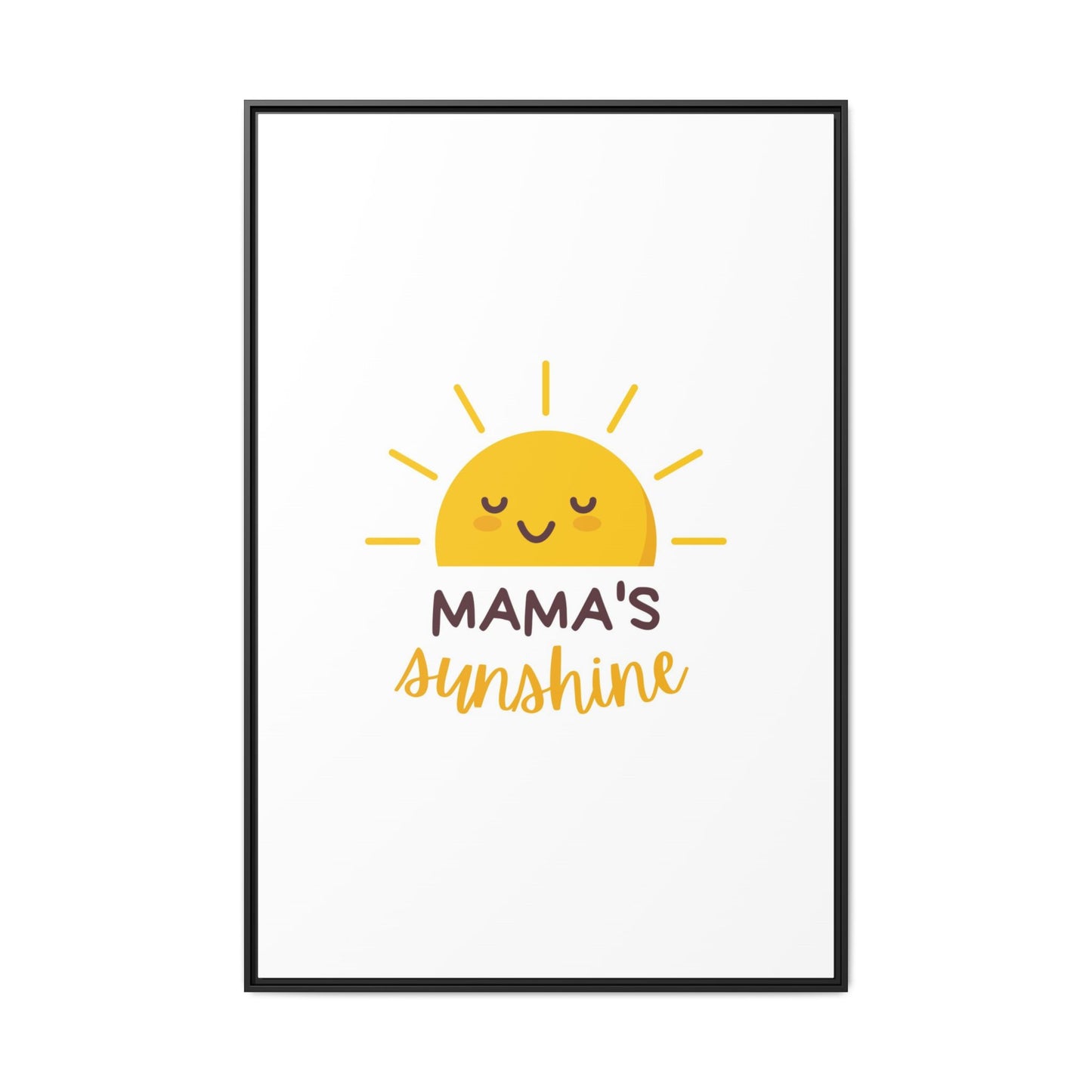 Framed Canvas Art Print, Cheerful Sun Decor for Mother's Day, Kids Room Wall Art, Positive Vibes Poster, Gift for Moms