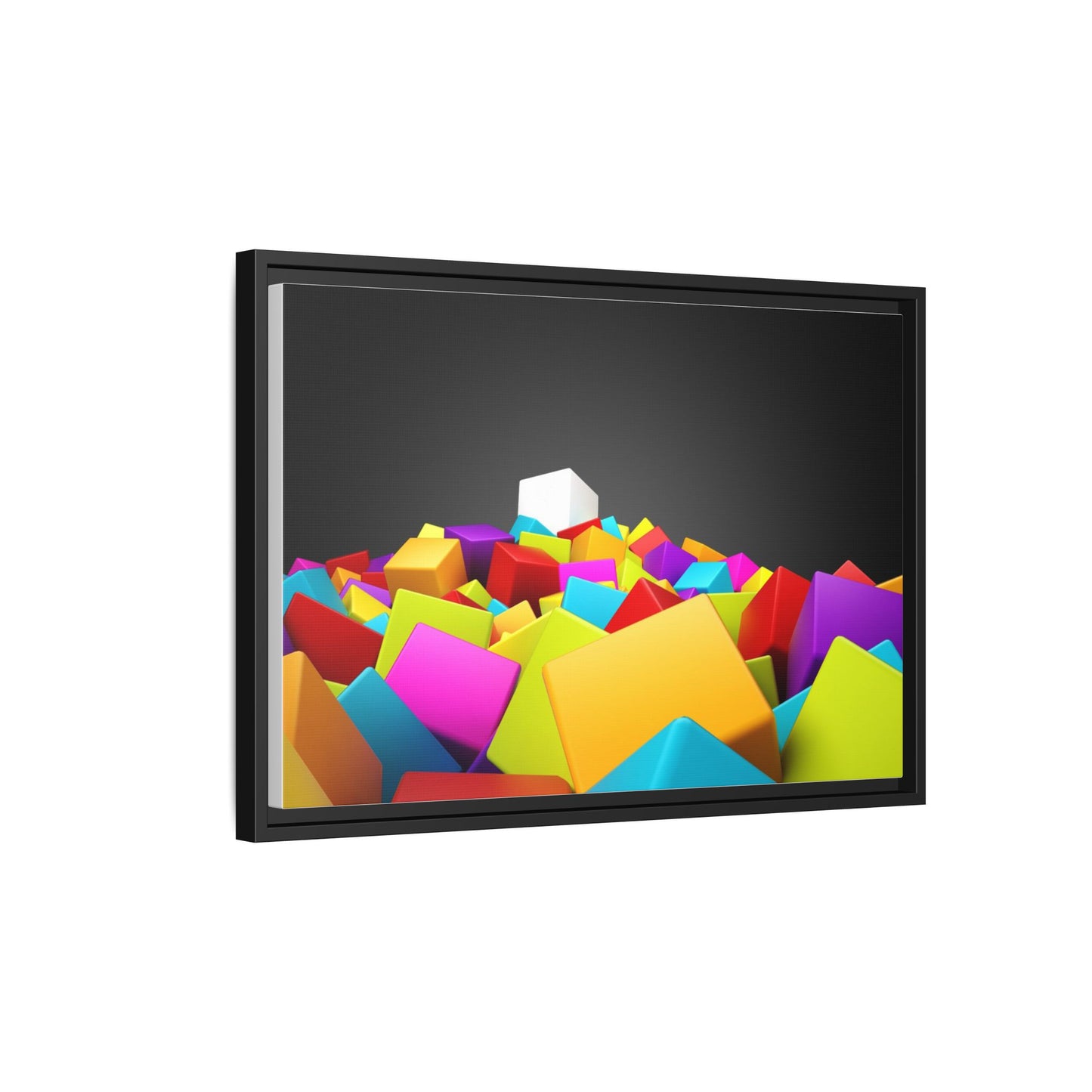 Vibrant Multi-Color Framed Canvas Art - Modern Geometric Decor