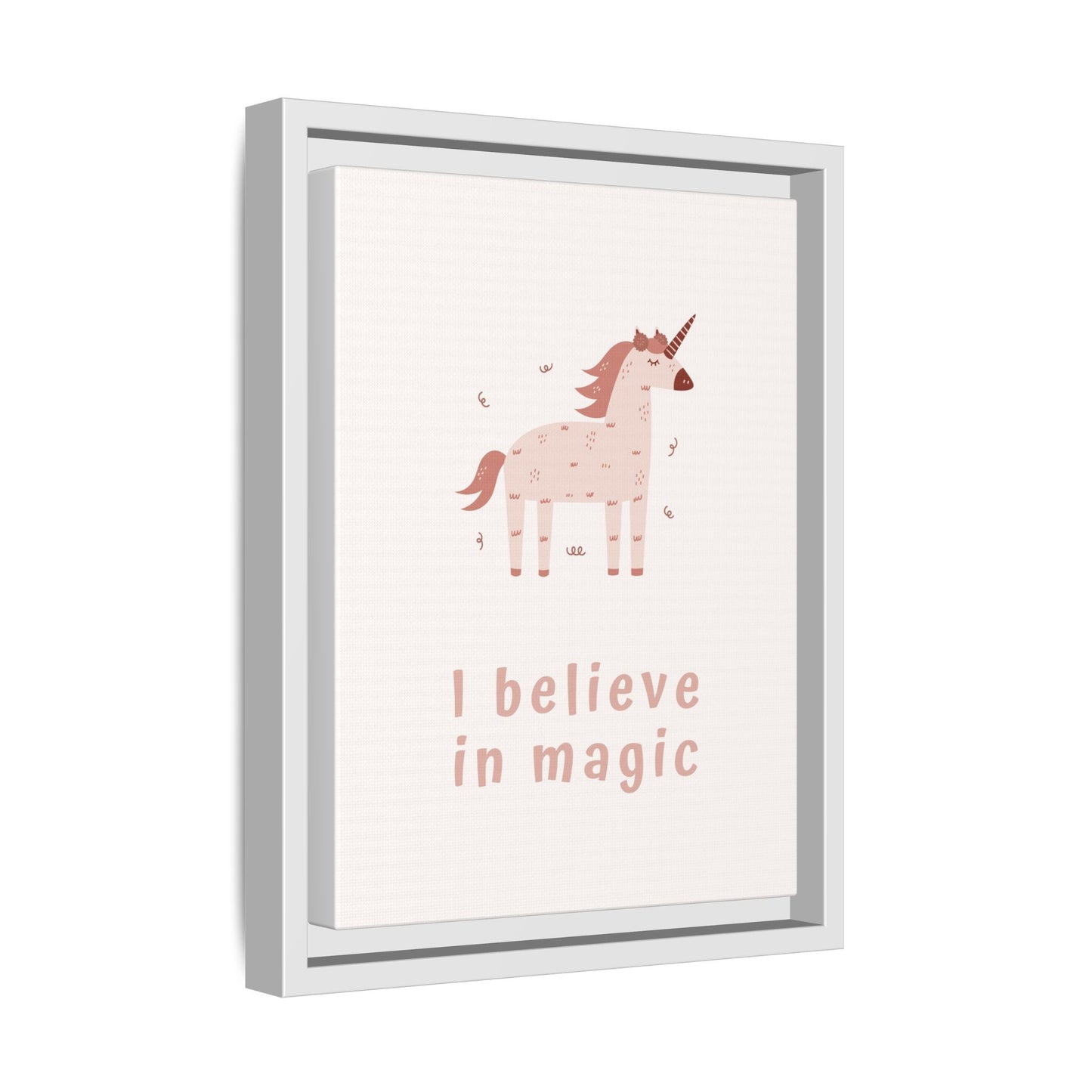 Framed Unicorn Art Print, Magical Home Decor for Kids, Whimsical Nursery Wall Art, Belief in Magic Poster, Gift for Unicorn Lovers