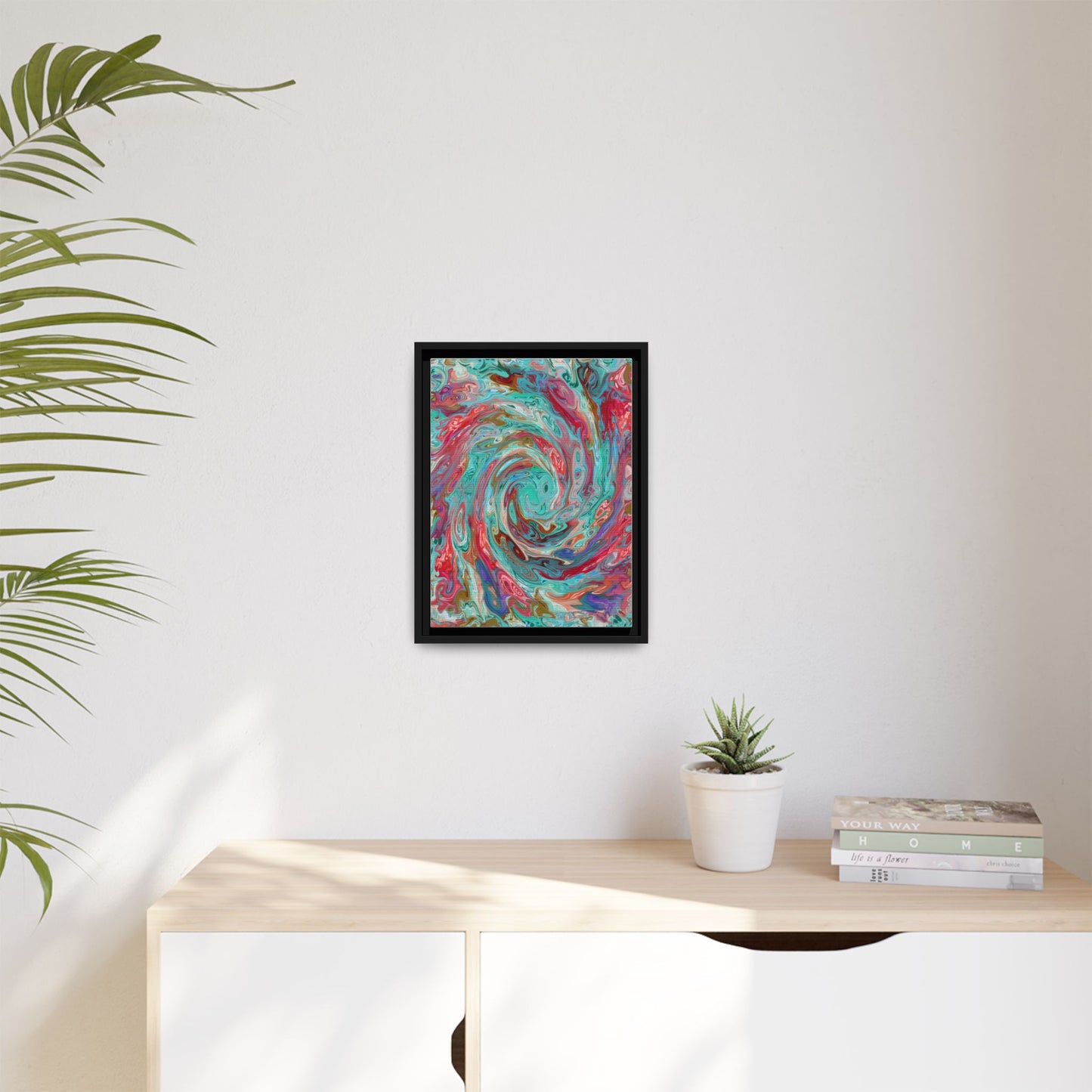 Vibrant Swirl Art Print - Multi-Color Framed Canvas Decor