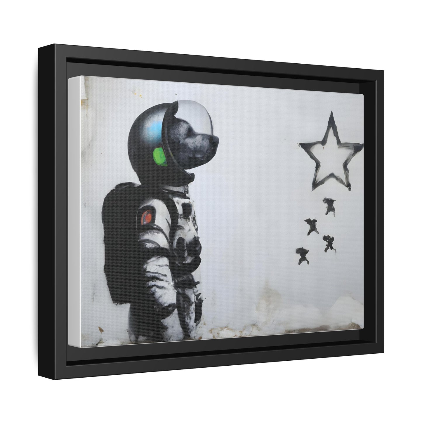 Astronaut Wall Art - Framed Matte Canvas Print for Dreamers and Space Enthusiasts