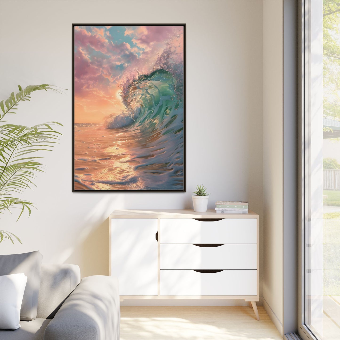 Ocean Wave Framed Canvas Print