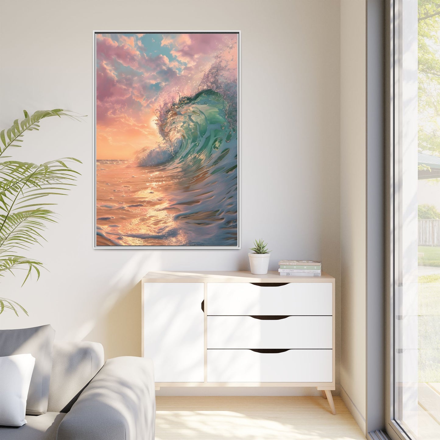 Ocean Wave Framed Canvas Print