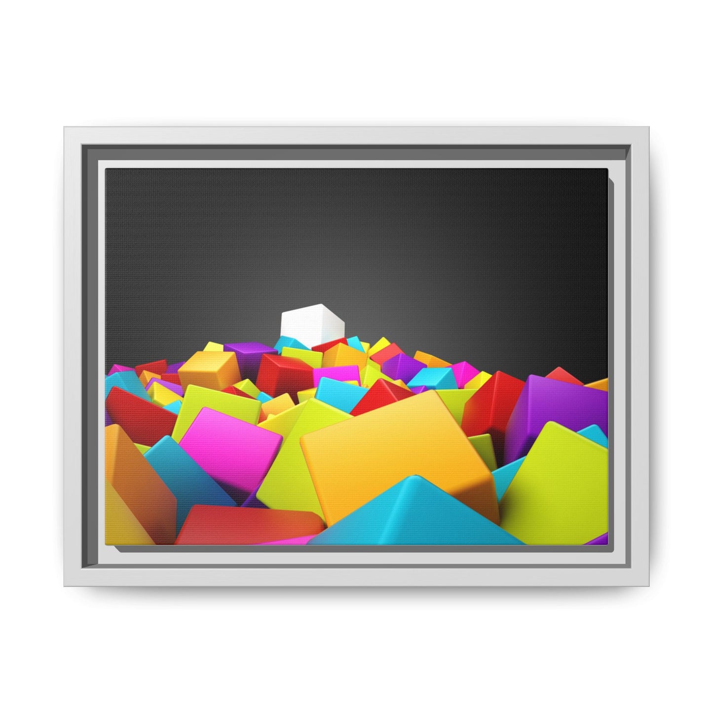 Vibrant Multi-Color Framed Canvas Art - Modern Geometric Decor