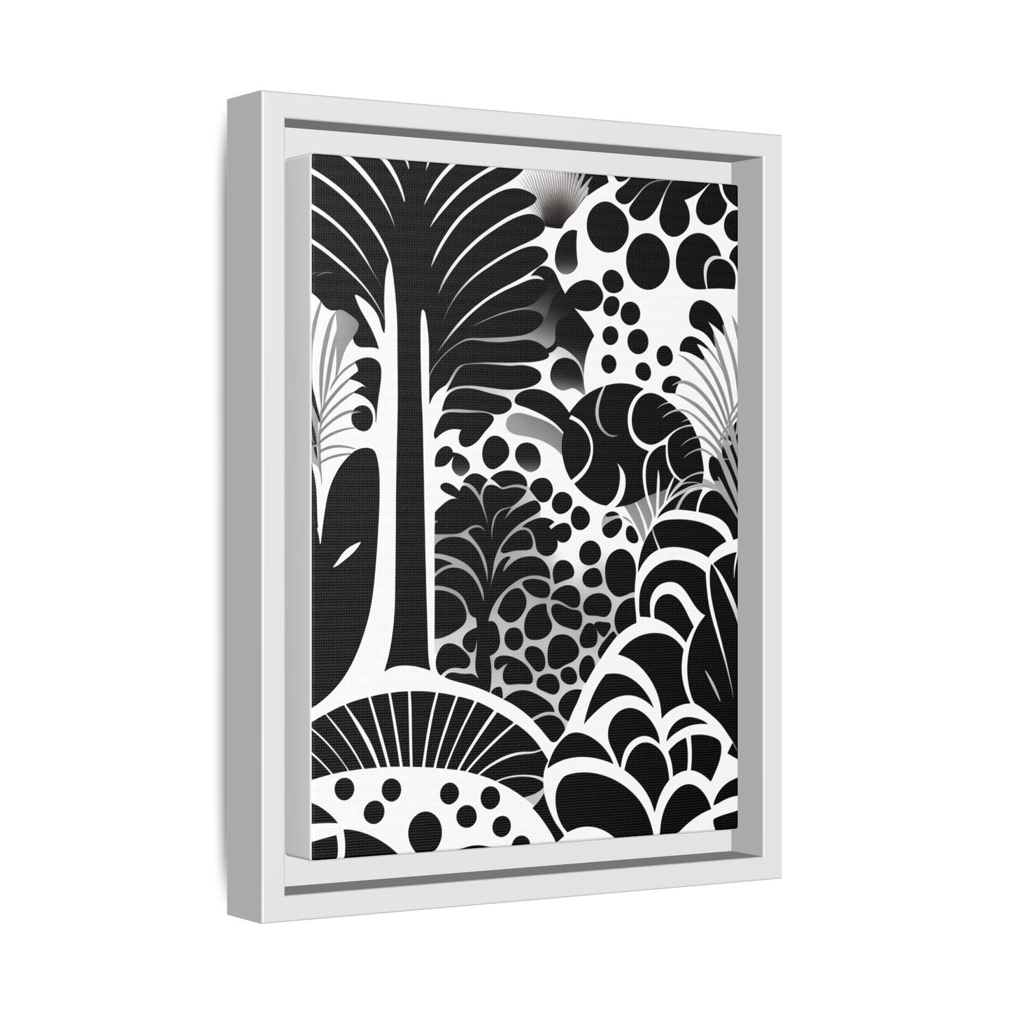 Black and White Framed Art Print, Modern Wall Décor, Minimalist Home Decoration, Botanical Canvas Artwork, Gift for Art Lovers