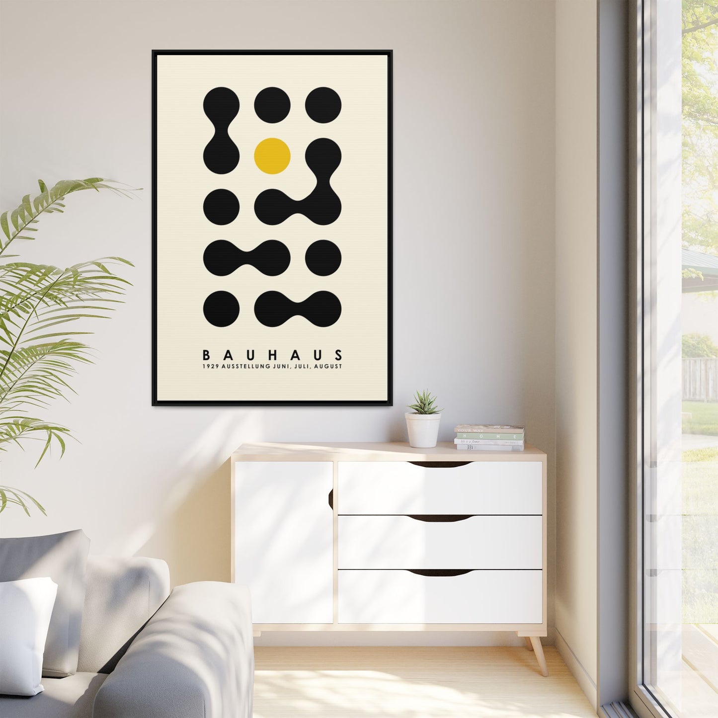 Bauhaus Inspired Framed Canvas Art - Modern Wall Decor