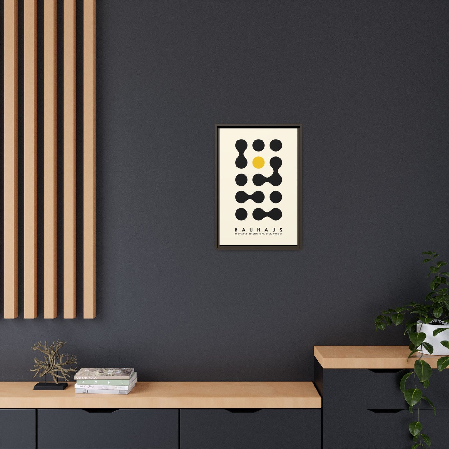 Bauhaus Inspired Framed Canvas Art - Modern Wall Decor