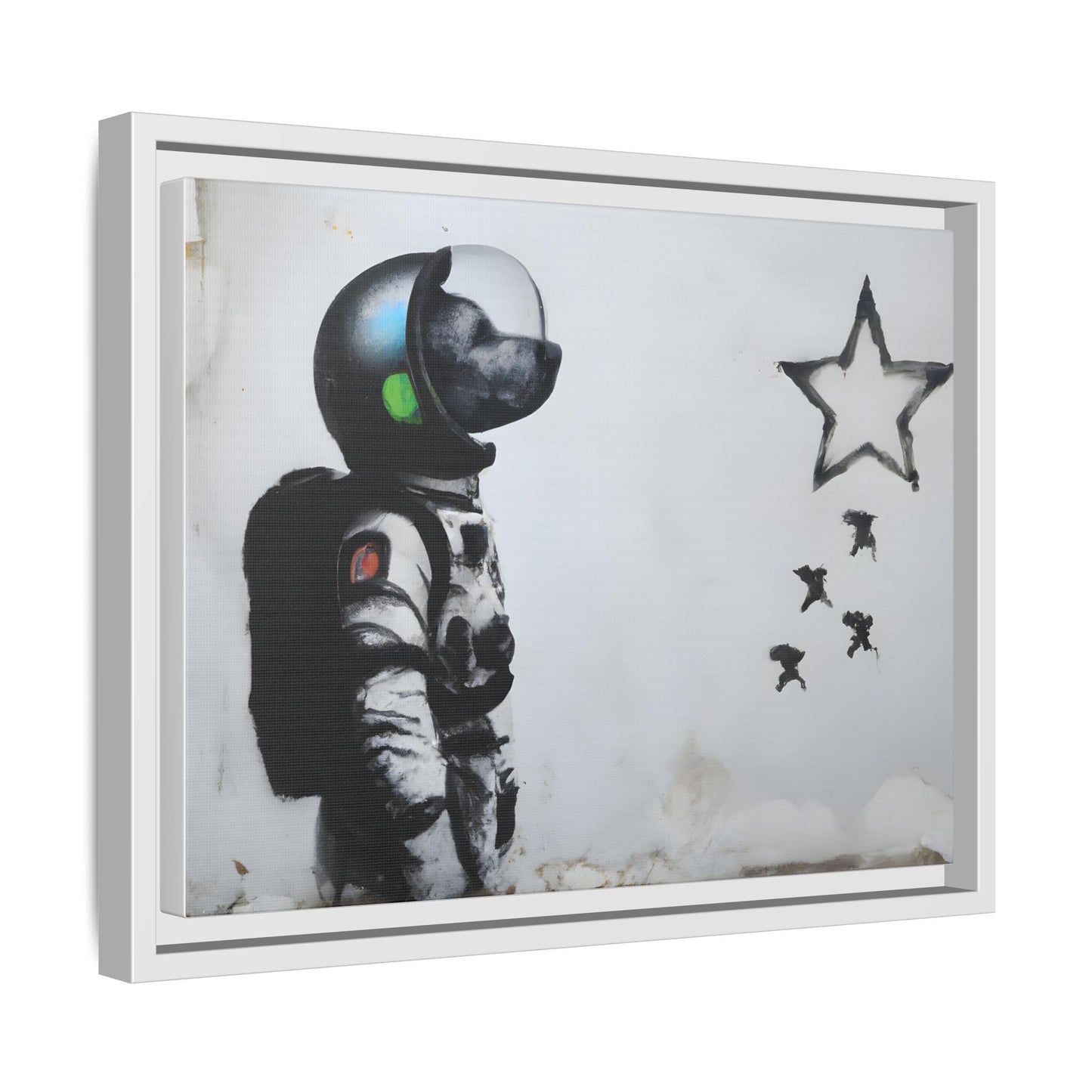 Astronaut Wall Art - Framed Matte Canvas Print for Dreamers and Space Enthusiasts