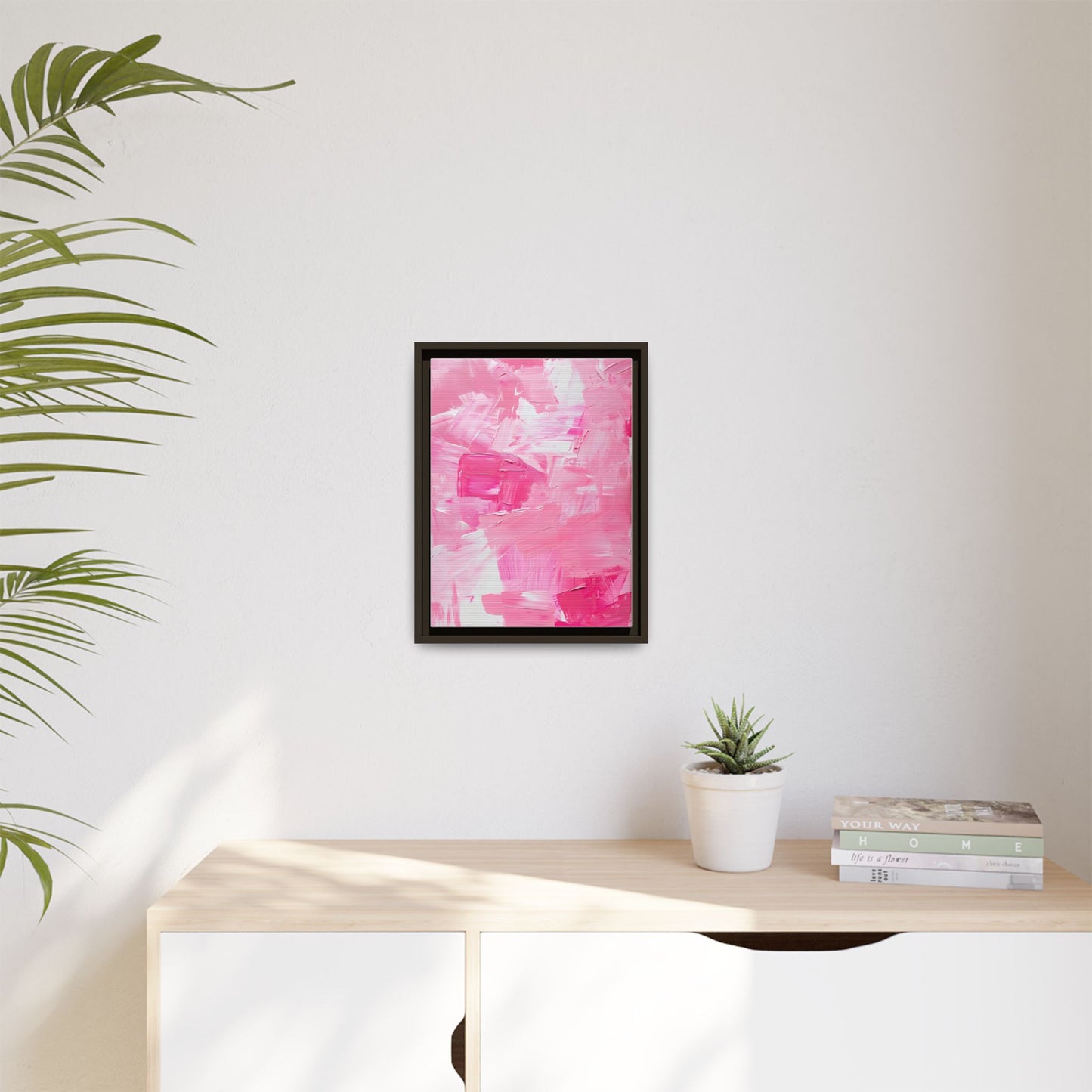 Framed Abstract Art Print, Modern Wall Decor for Home, Office, Pink Canvas, Chic Decor, Birthday Gift, Unique Artwork