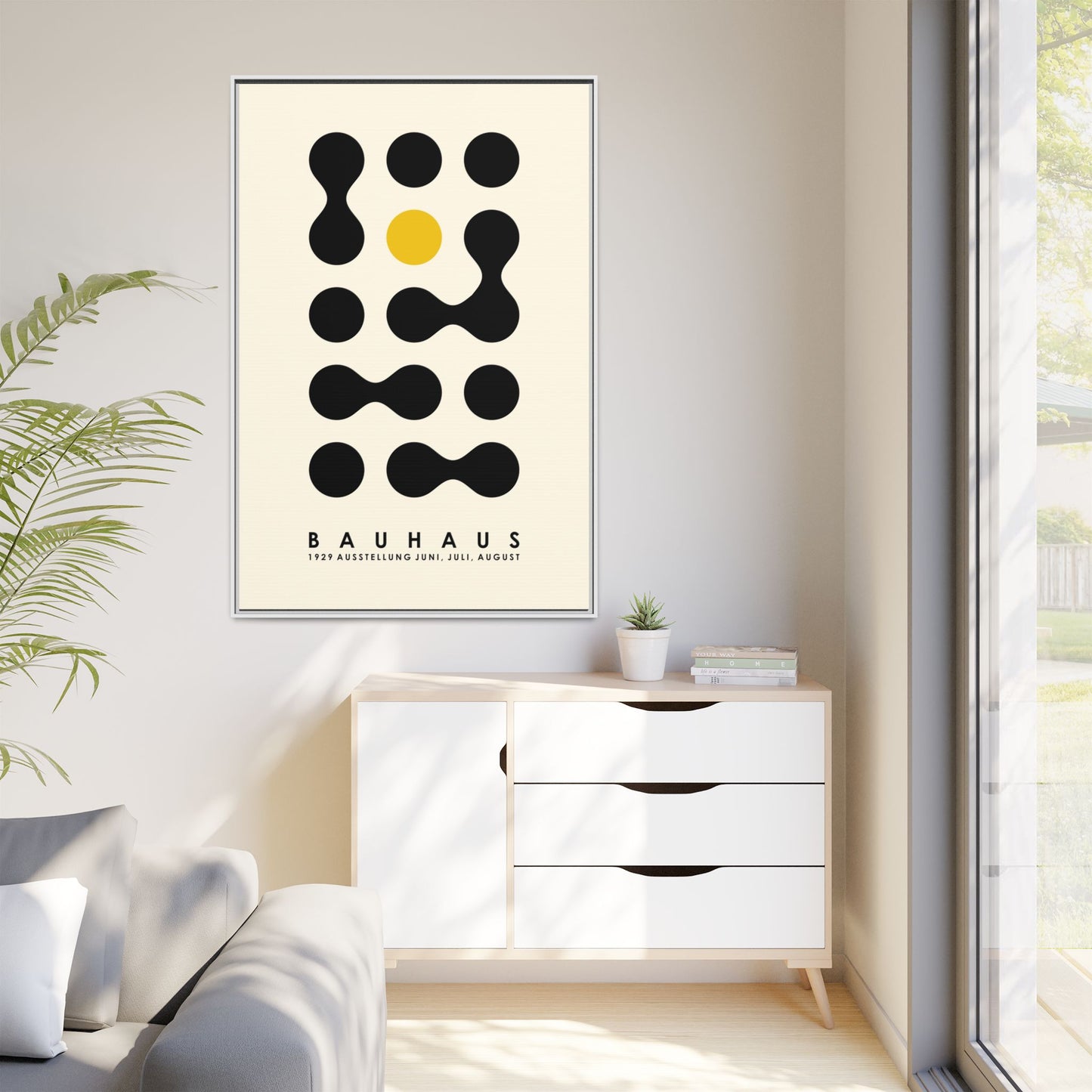 Bauhaus Inspired Framed Canvas Art - Modern Wall Decor