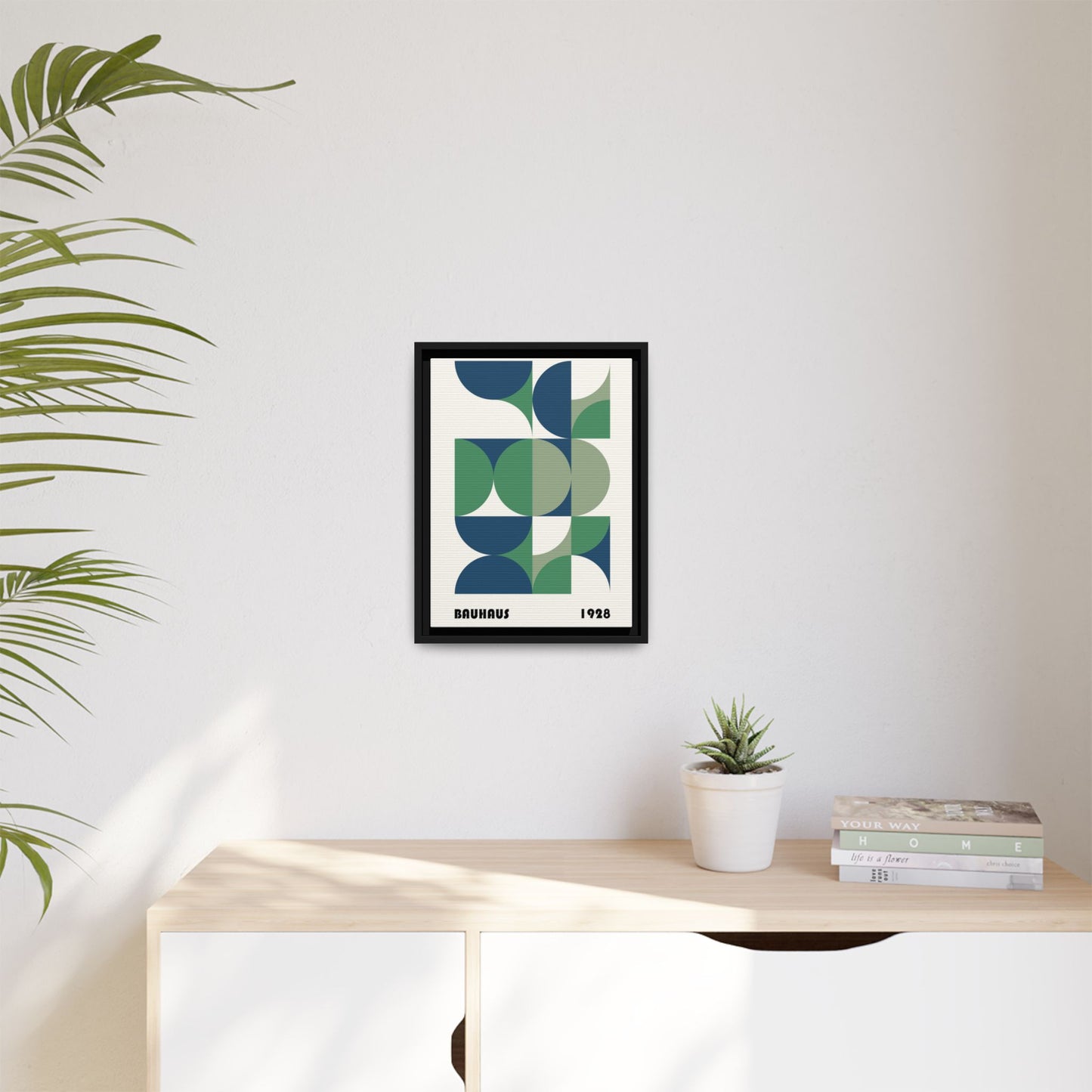 Modern Geometric Wall Art Print - Framed Multi-Color Canvas