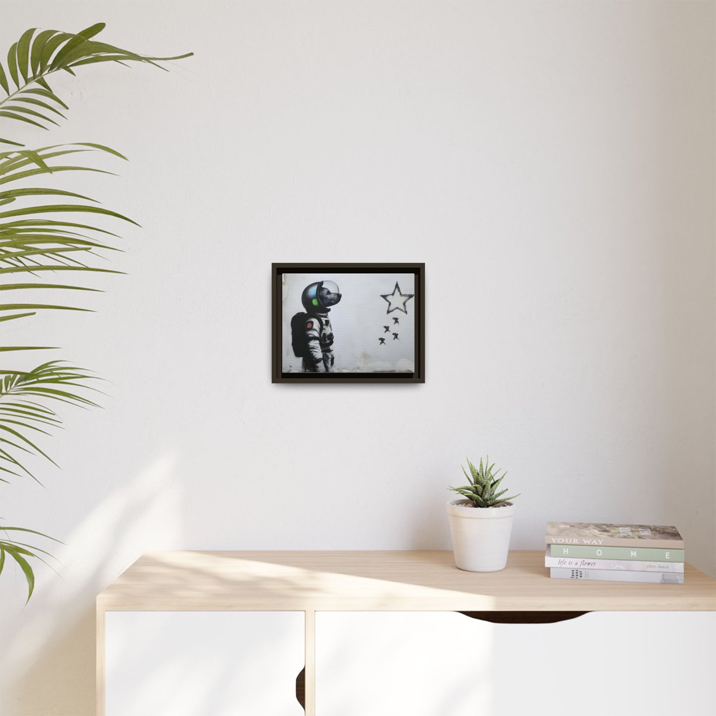 Astronaut Wall Art - Framed Matte Canvas Print for Dreamers and Space Enthusiasts