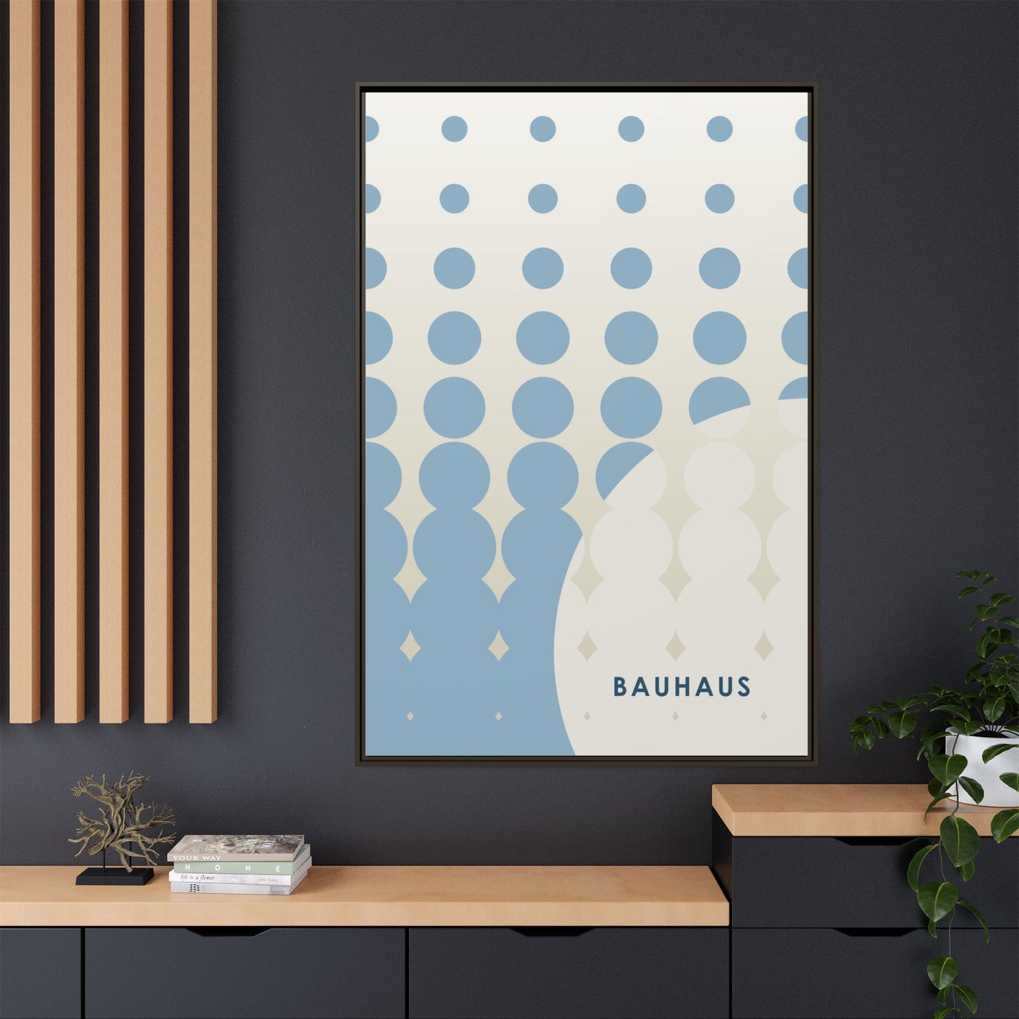 Bauhaus Abstract Framed Matte Canvas Wall Art - Modern Home Decor