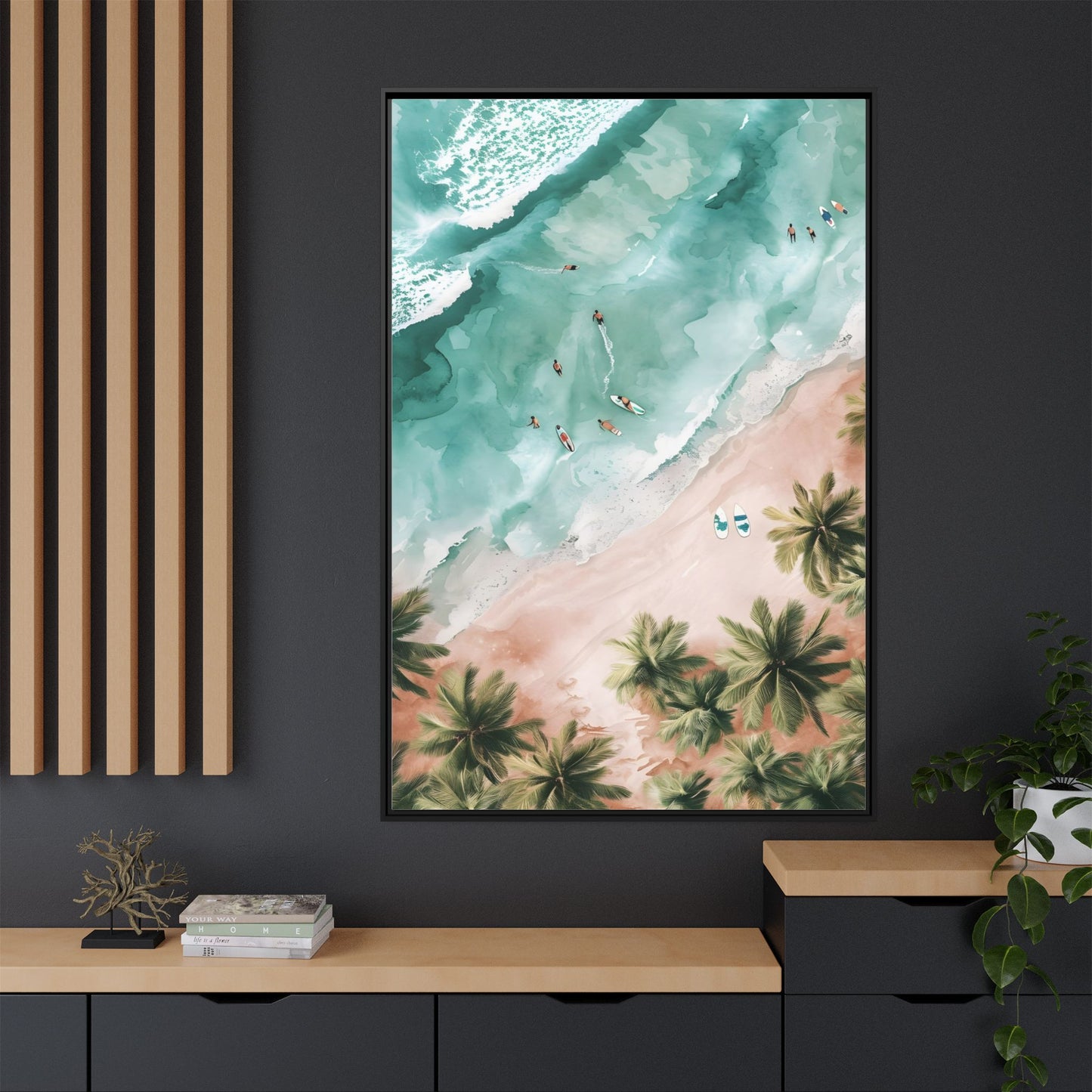 Tropical Wall Art Print, Coastal Decor, Beach Vibes, Framed Art, Summer Aesthetic, Gallery Wall Decoration, Gift for Beach Lovers