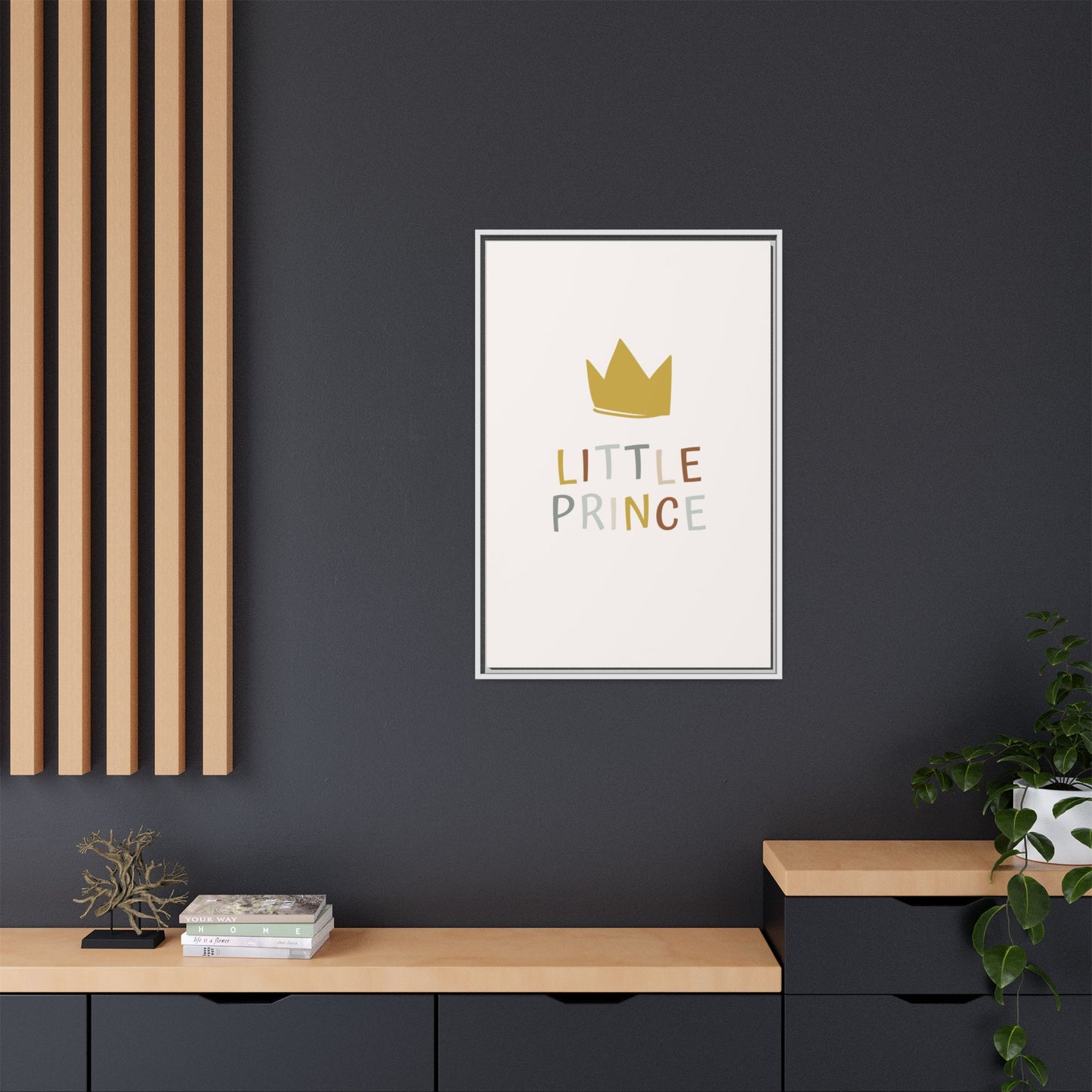 Framed Canvas Art Print, Little Prince Wall Decor, Kids Room Decoration, Nursery Art, Gift for Baby Shower, Toddler Room Aesthetic