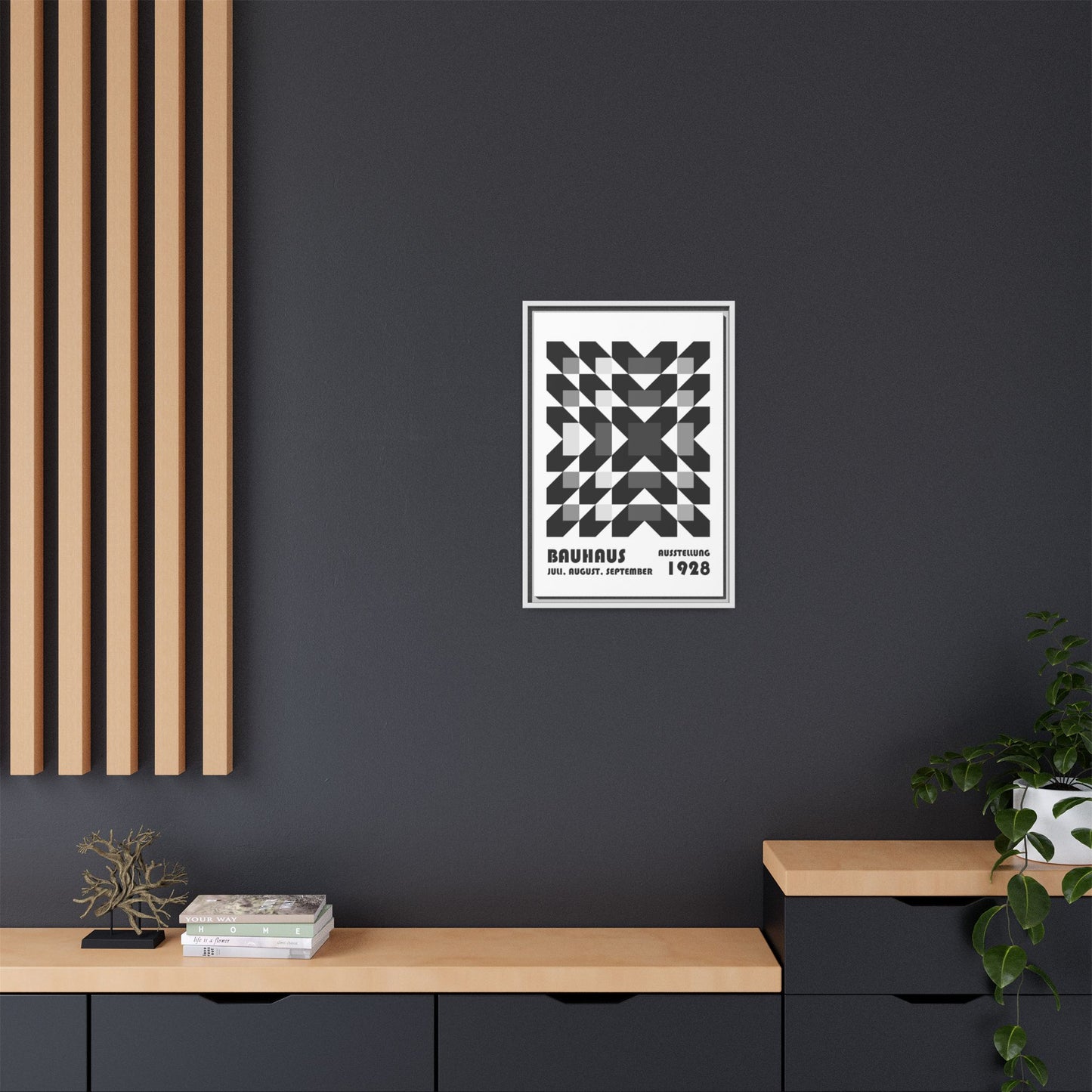 Bauhaus Abstract Framed Canvas Art - Modern Wall Decor for Design Lovers