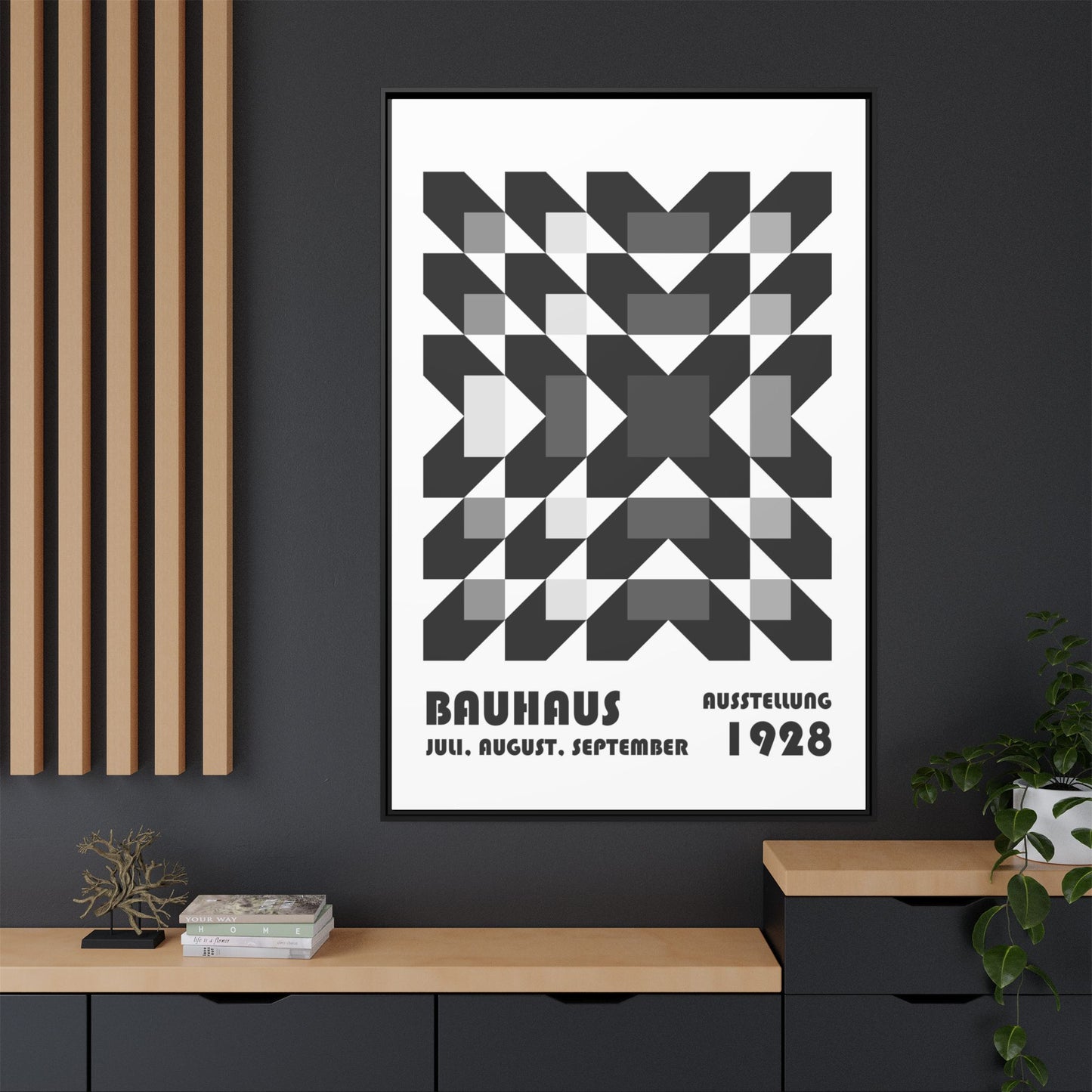 Bauhaus Abstract Framed Canvas Art - Modern Wall Decor for Design Lovers