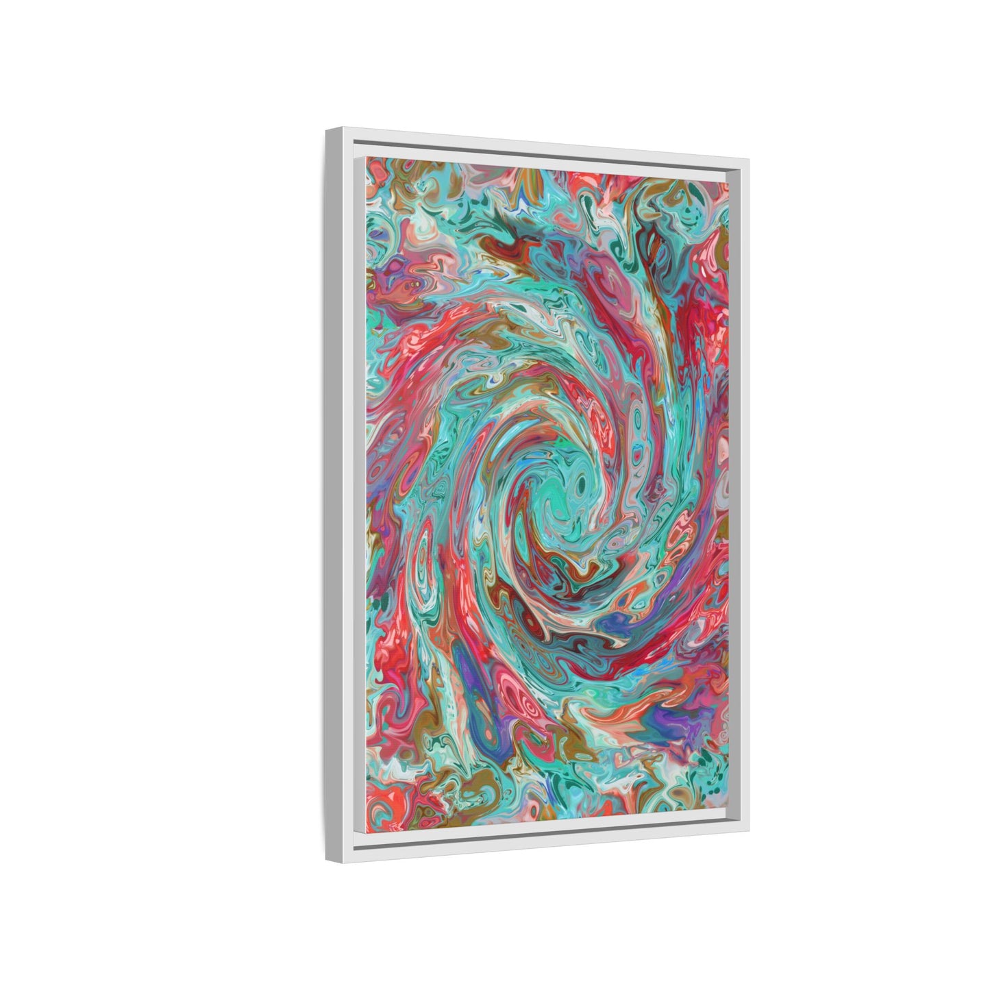 Vibrant Swirl Art Print - Multi-Color Framed Canvas Decor
