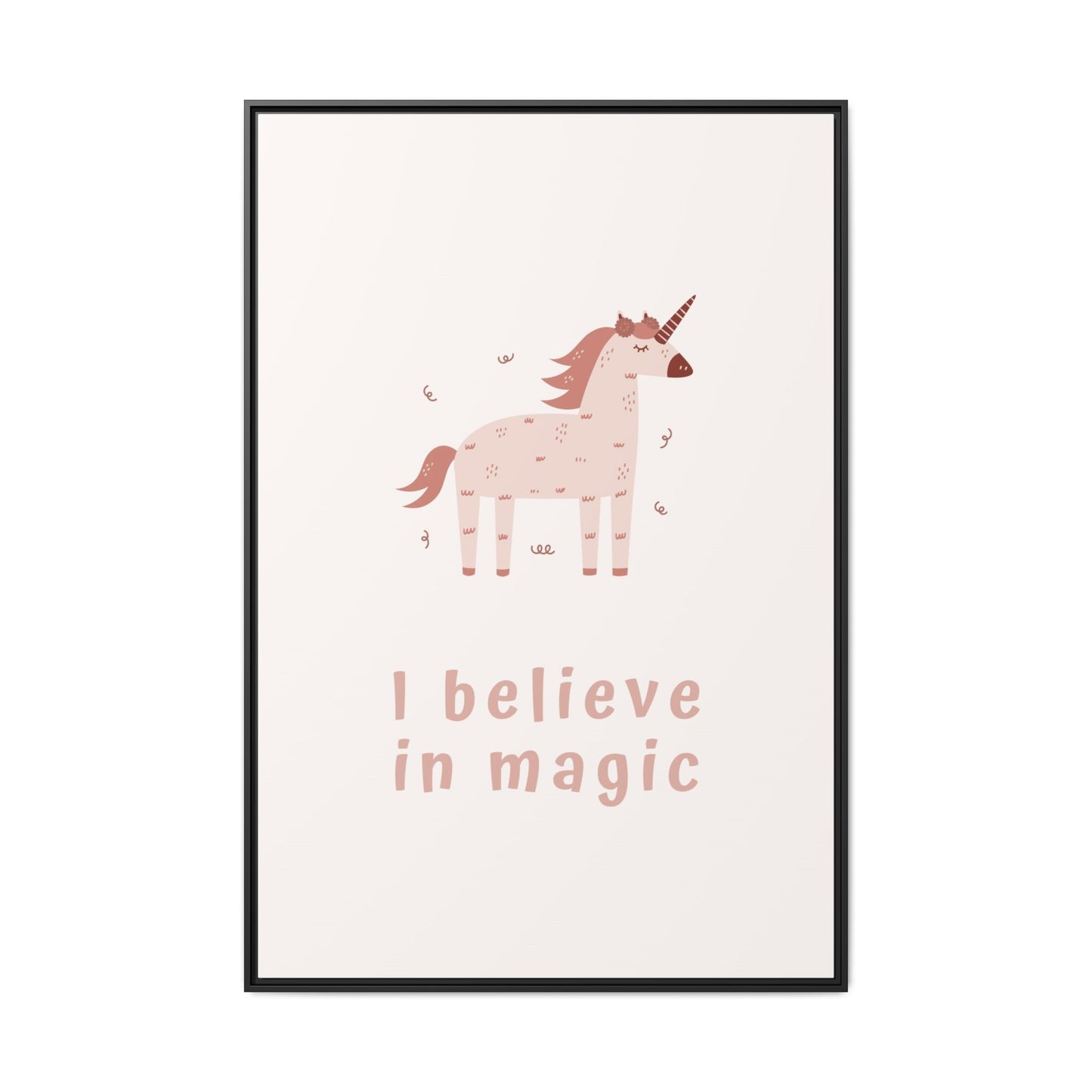 Framed Unicorn Art Print, Magical Home Decor for Kids, Whimsical Nursery Wall Art, Belief in Magic Poster, Gift for Unicorn Lovers