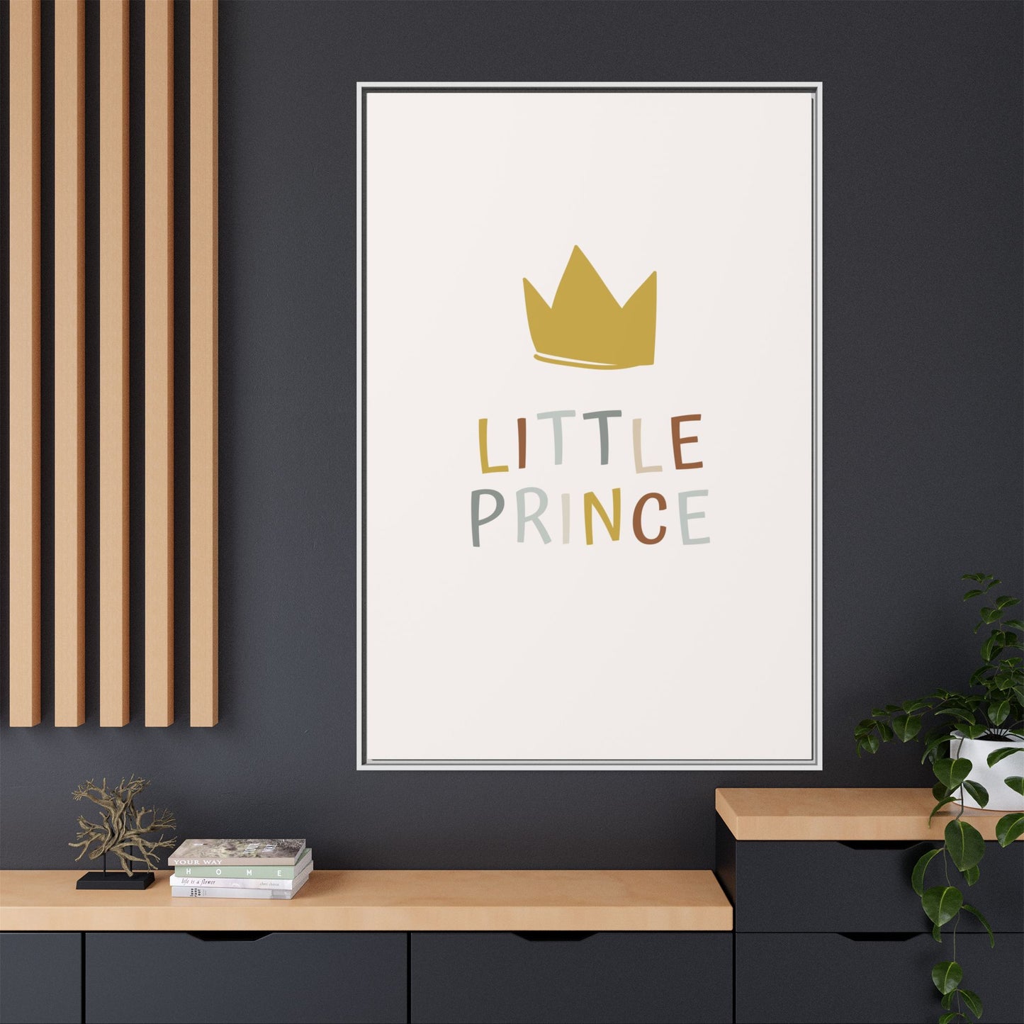 Framed Canvas Art Print, Little Prince Wall Decor, Kids Room Decoration, Nursery Art, Gift for Baby Shower, Toddler Room Aesthetic