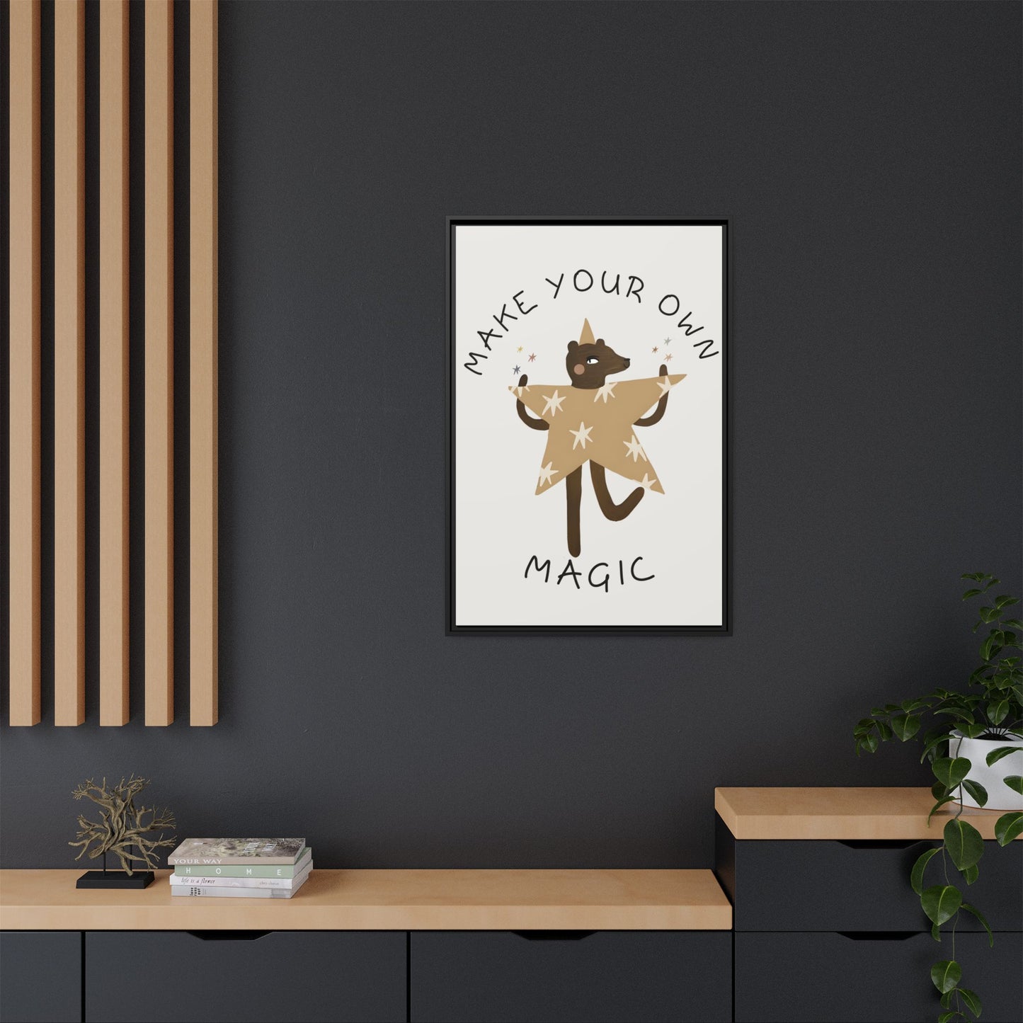 Magic-Inspiring Framed Canvas Art | Home Decor, Wall Art, Inspirational Gift, Bear Decor, Kids Room Artwork