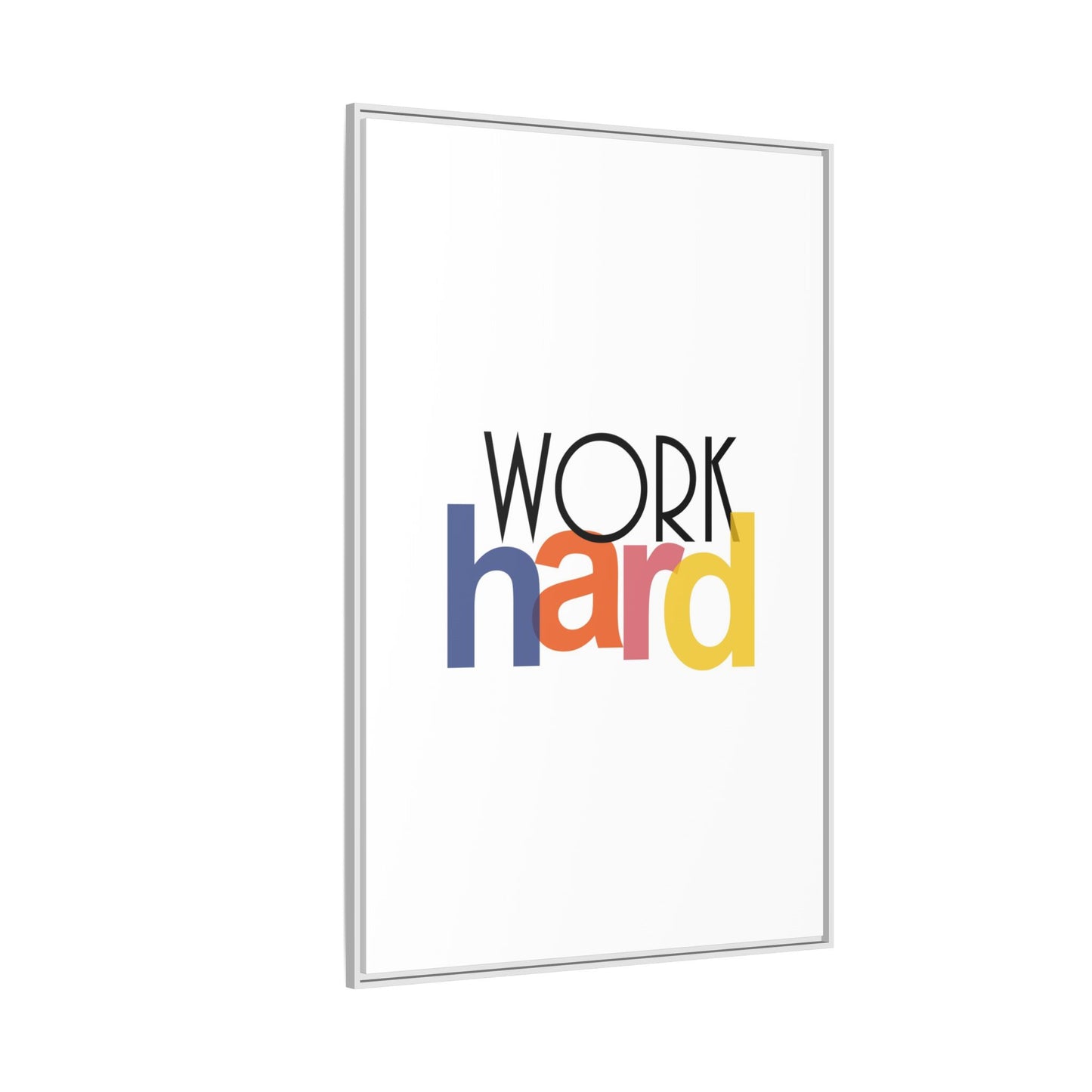 Framed Wall Art: Motivational 'WORK hard' Canvas Print | Office Decor, Gift for Student, Inspirational Wall Decor, Home Office Wall Art