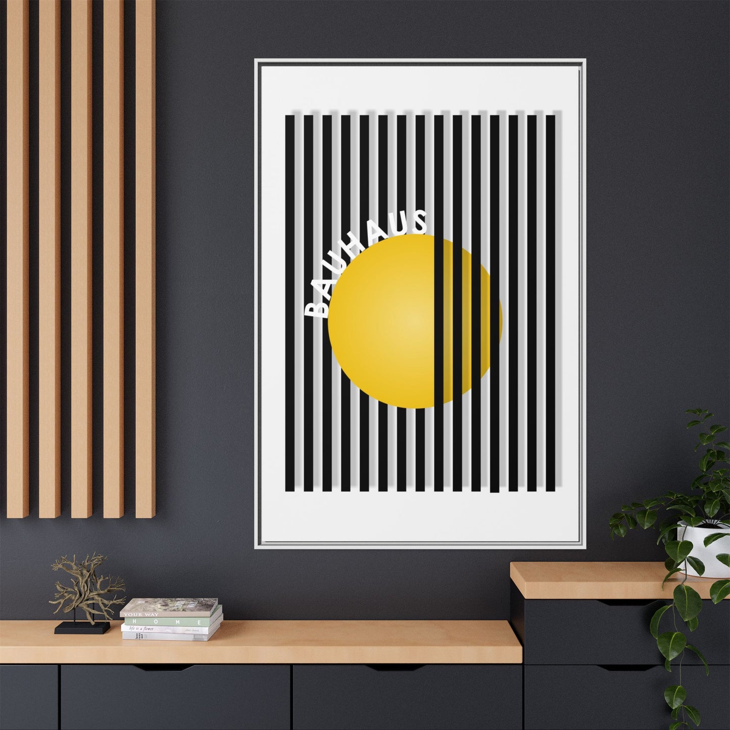 Bauhaus Art Canvas Framed Print - Modern Multi-color Wall Decor