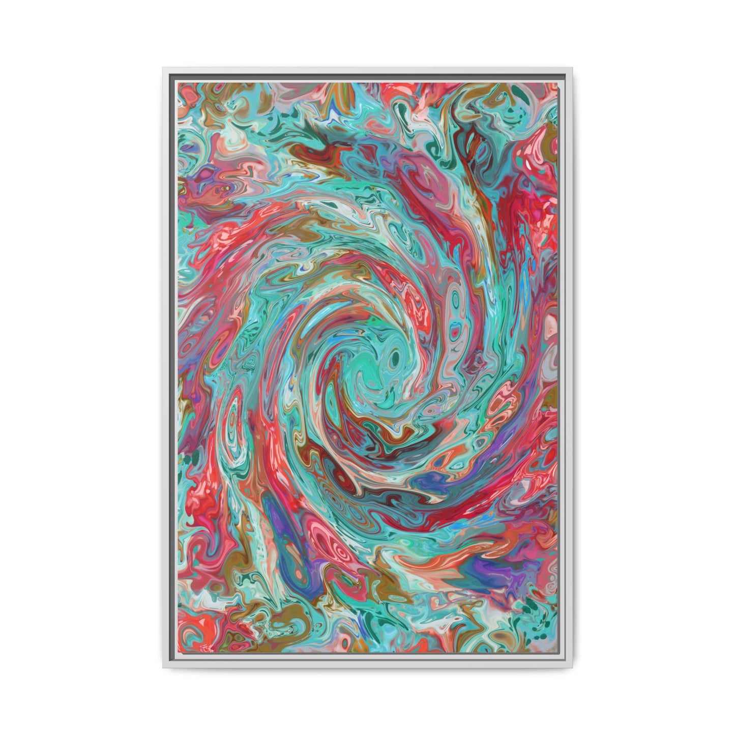 Vibrant Swirl Art Print - Multi-Color Framed Canvas Decor