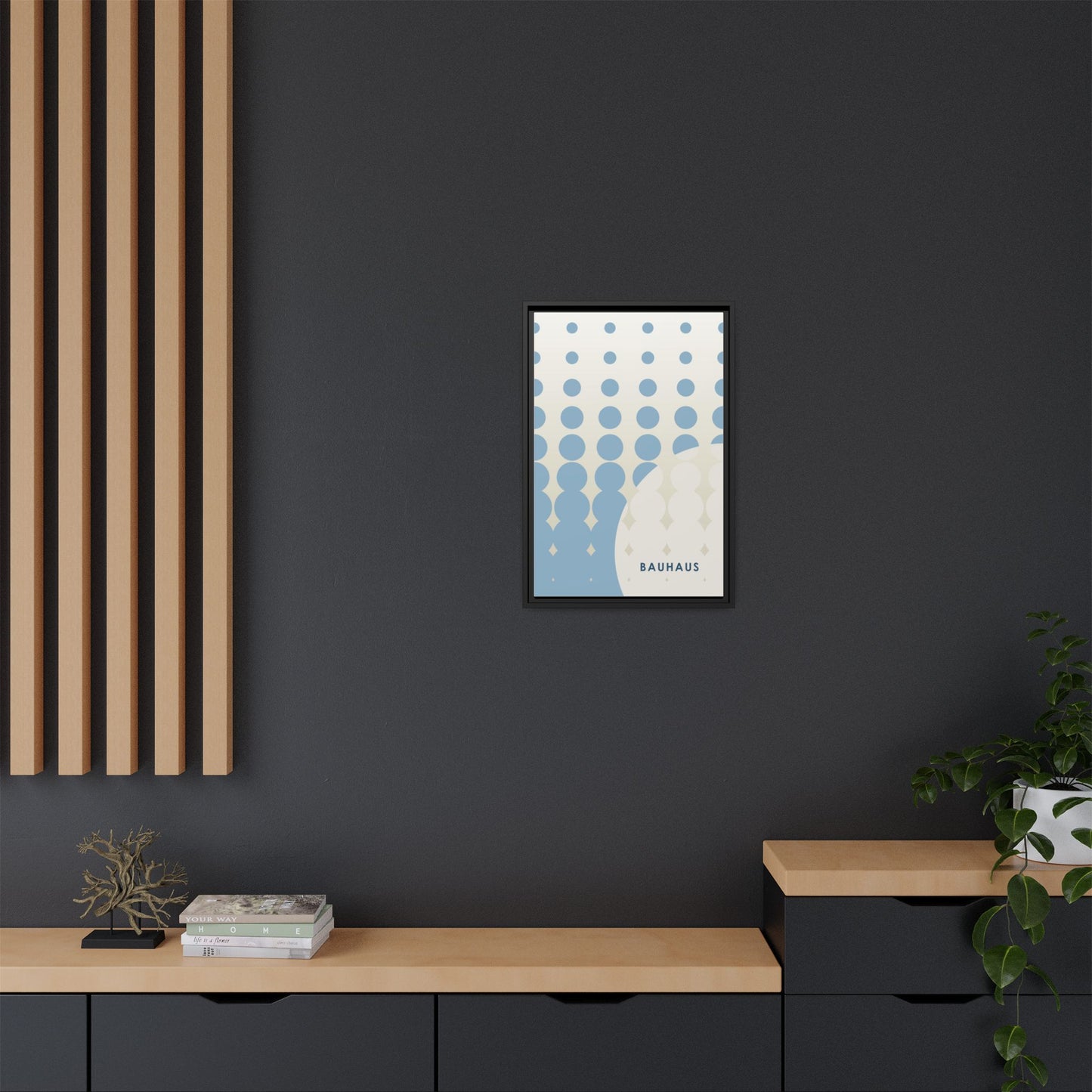 Bauhaus Abstract Framed Matte Canvas Wall Art - Modern Home Decor