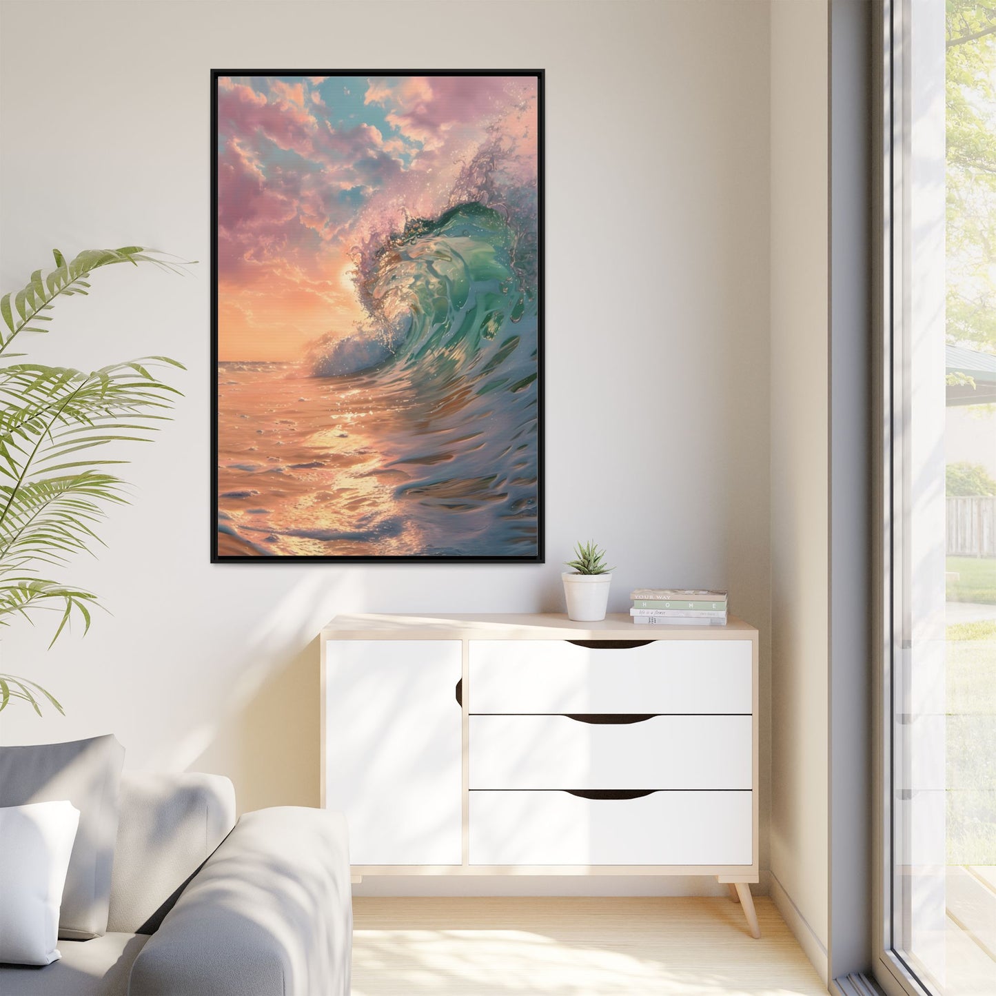 Ocean Wave Framed Canvas Print