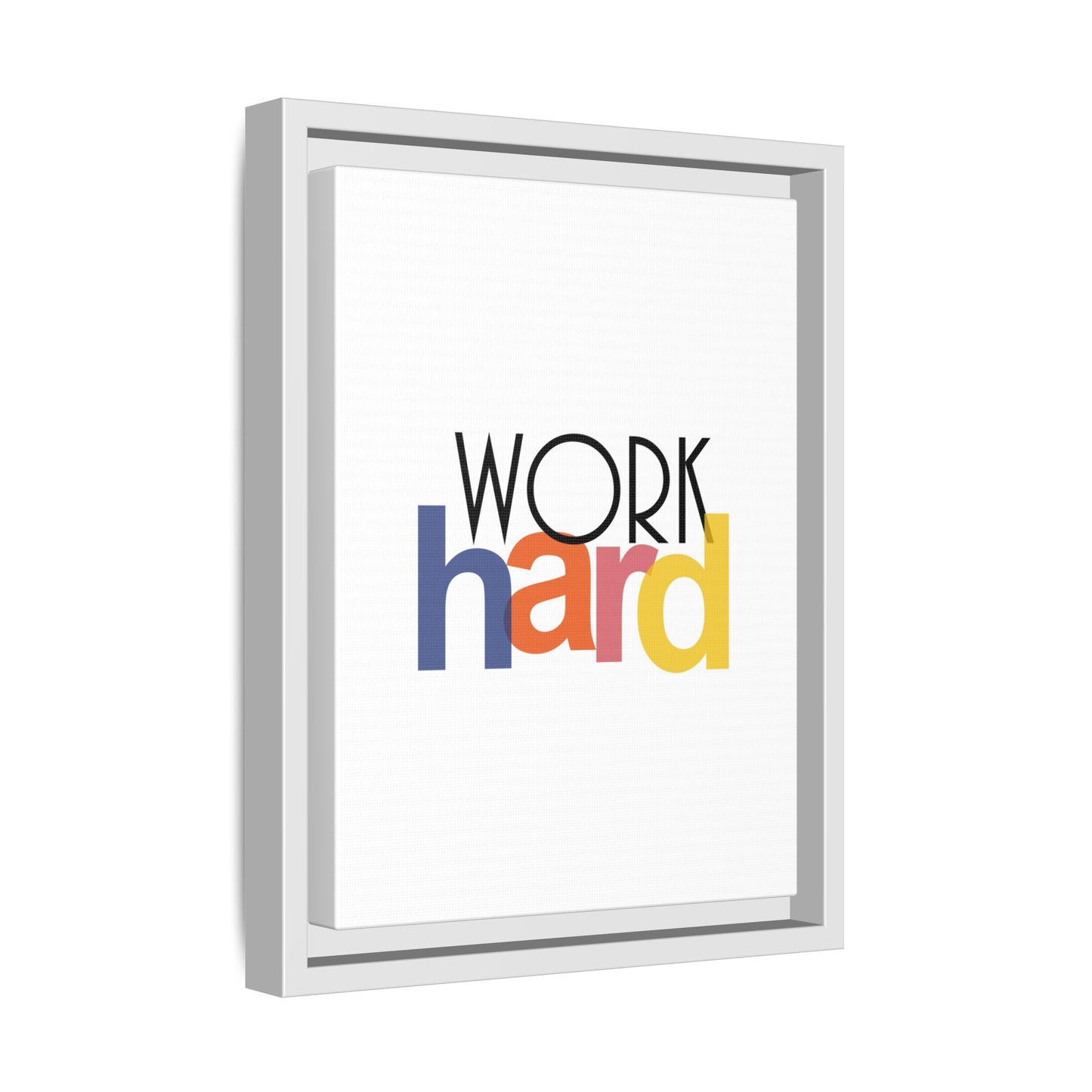 Framed Wall Art: Motivational 'WORK hard' Canvas Print | Office Decor, Gift for Student, Inspirational Wall Decor, Home Office Wall Art