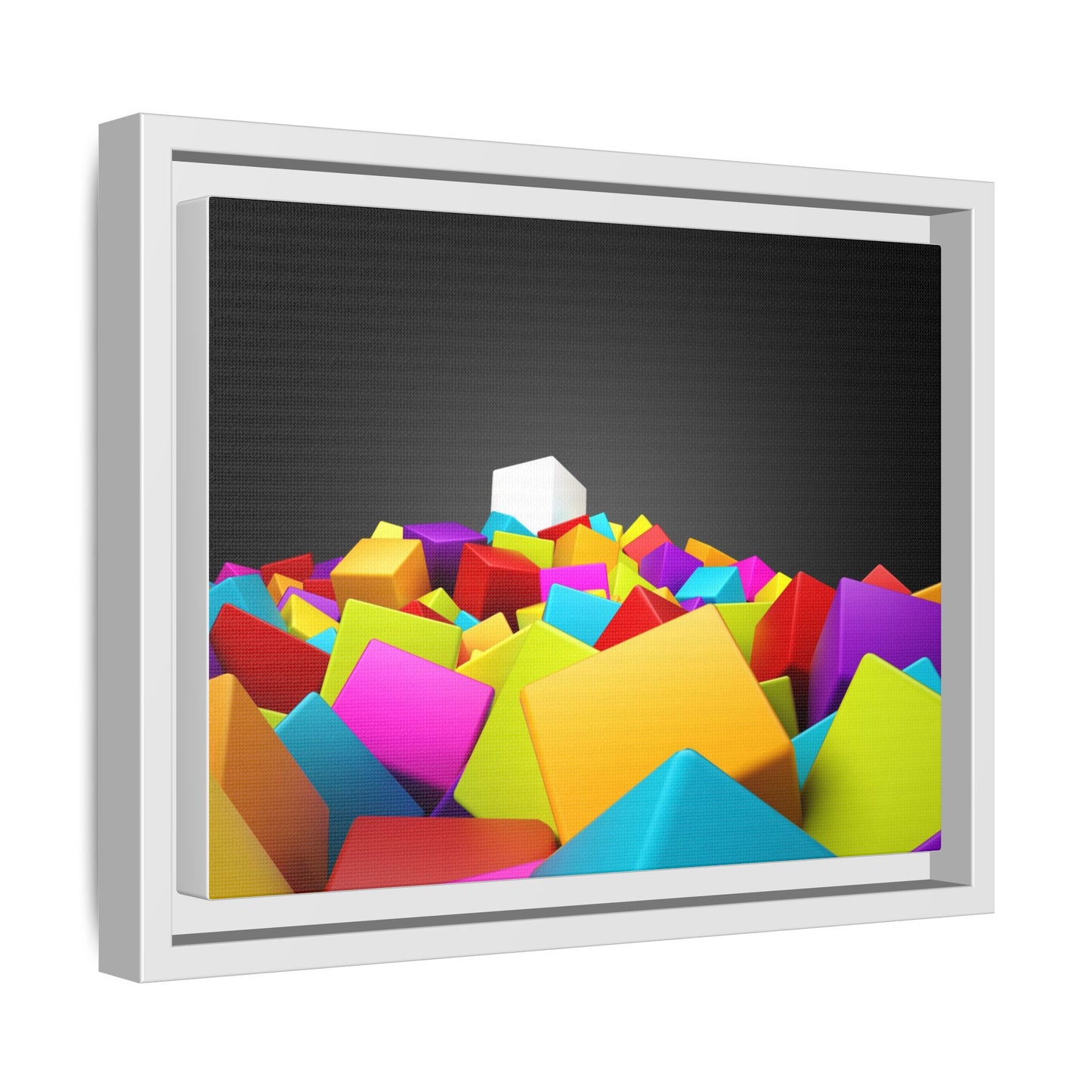 Vibrant Multi-Color Framed Canvas Art - Modern Geometric Decor