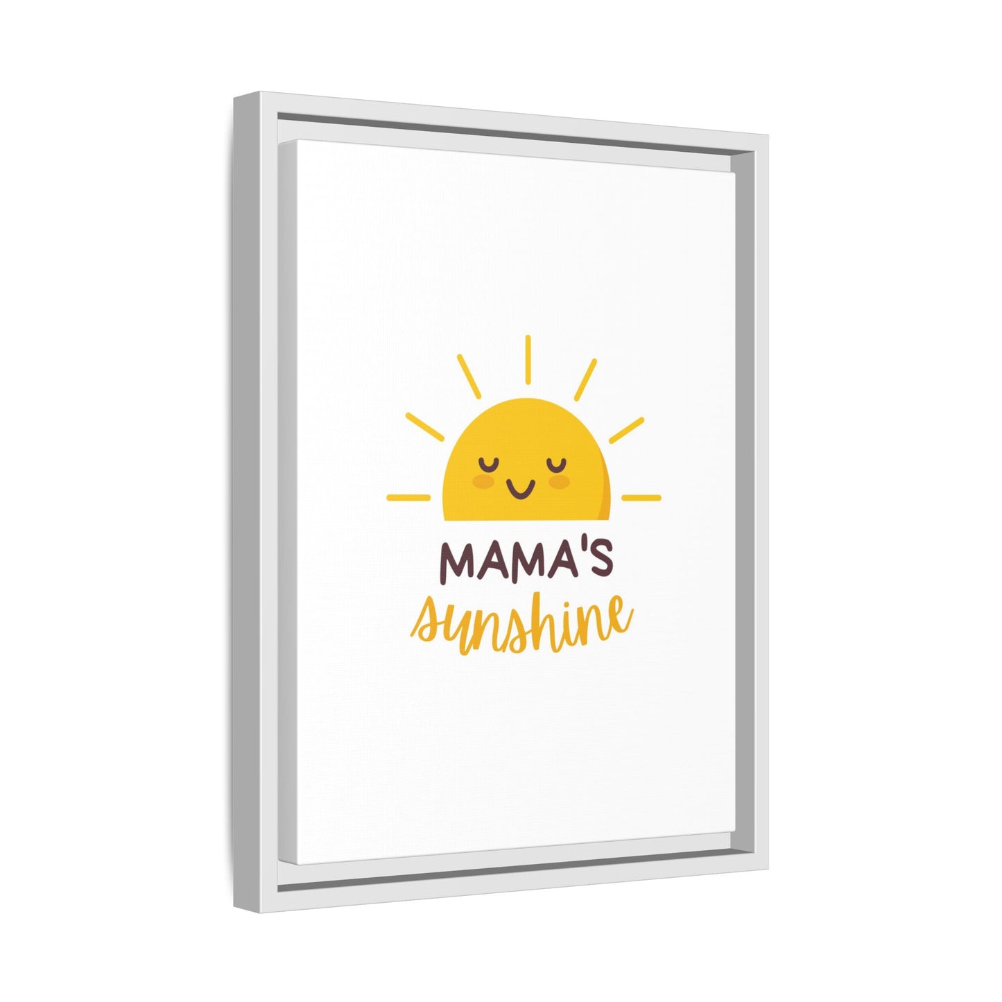 Framed Canvas Art Print, Cheerful Sun Decor for Mother's Day, Kids Room Wall Art, Positive Vibes Poster, Gift for Moms