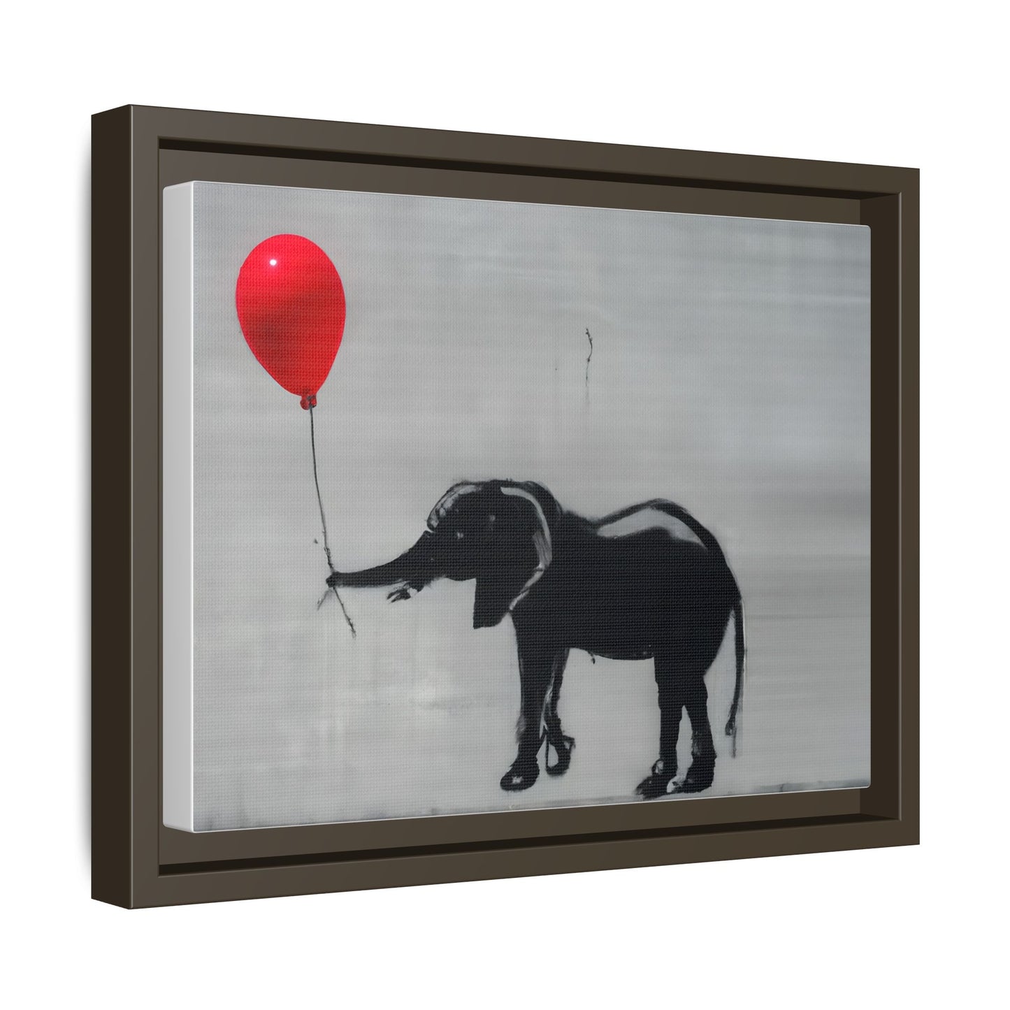 Framed Elephant Canvas Art - Playful Balloon Design