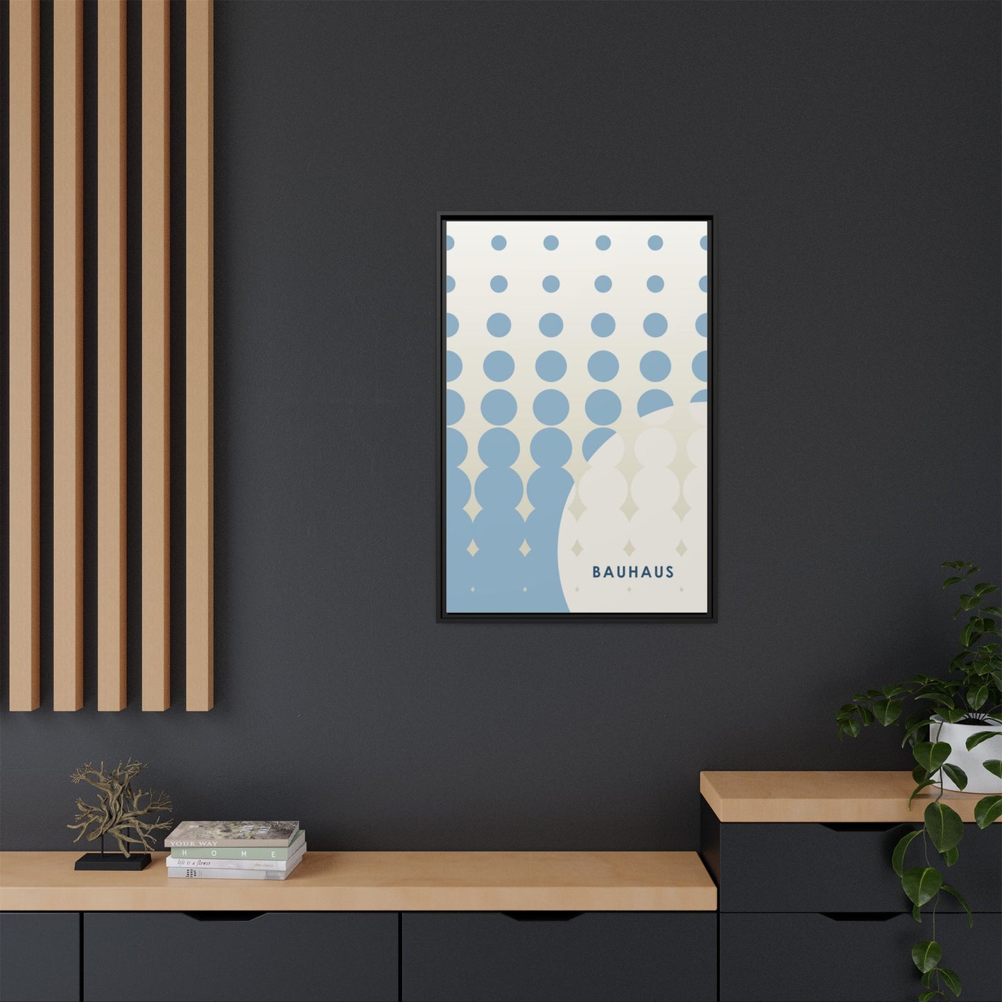 Bauhaus Abstract Framed Matte Canvas Wall Art - Modern Home Decor