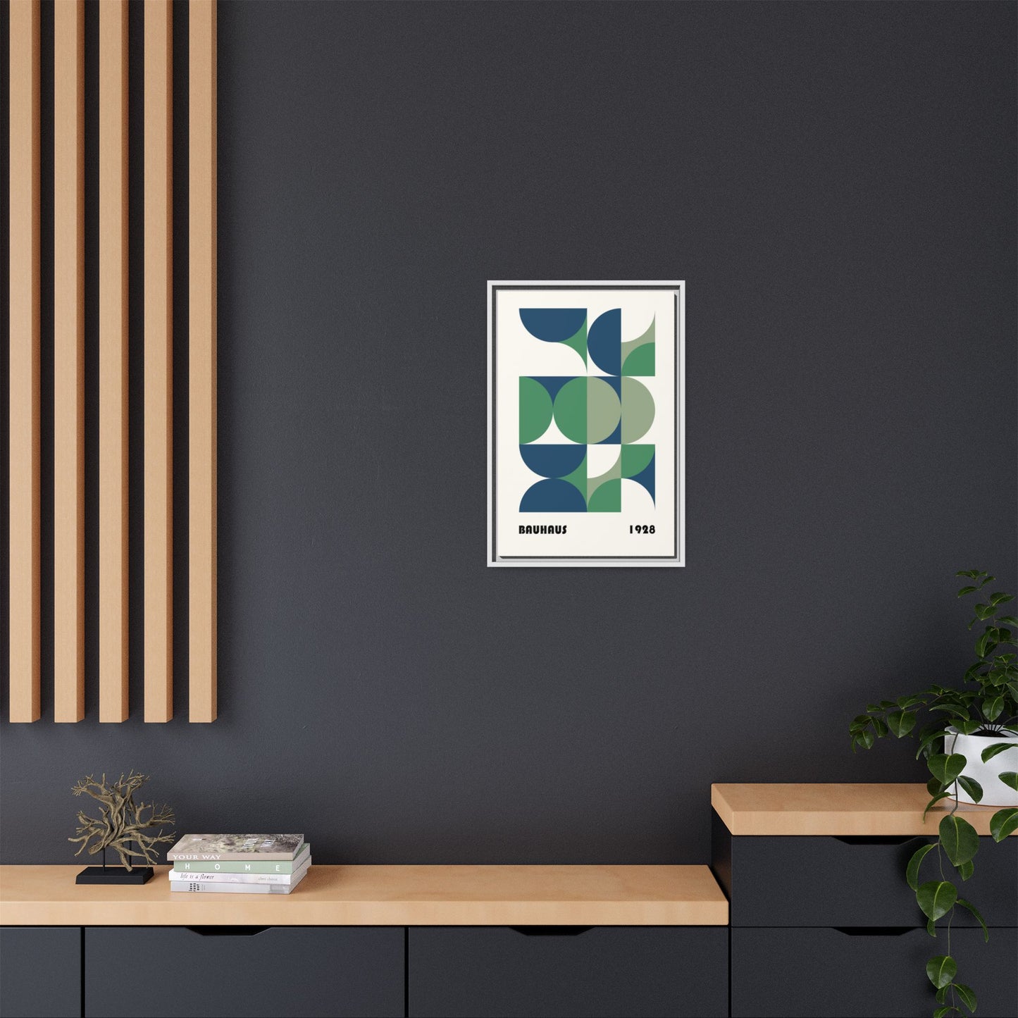 Modern Geometric Wall Art Print - Framed Multi-Color Canvas