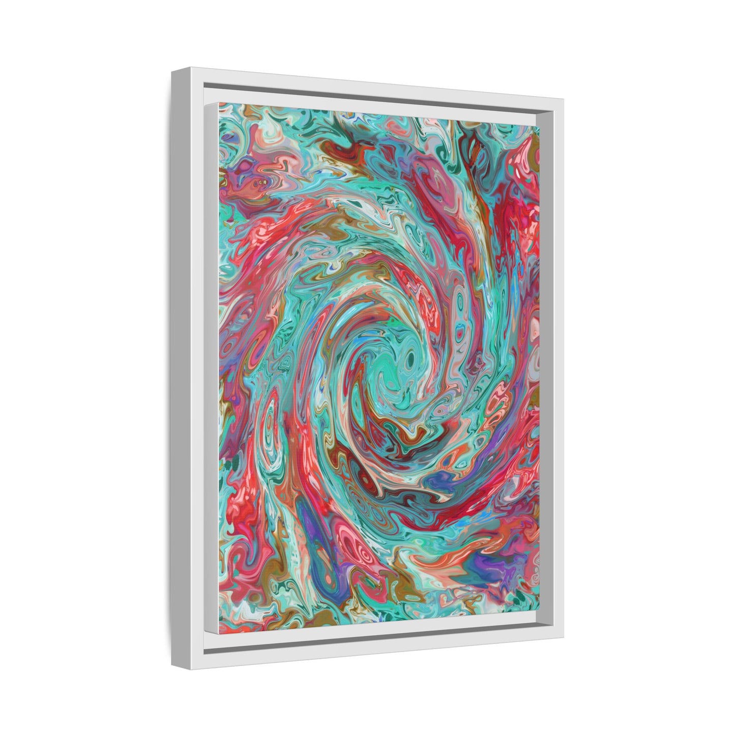 Vibrant Swirl Art Print - Multi-Color Framed Canvas Decor
